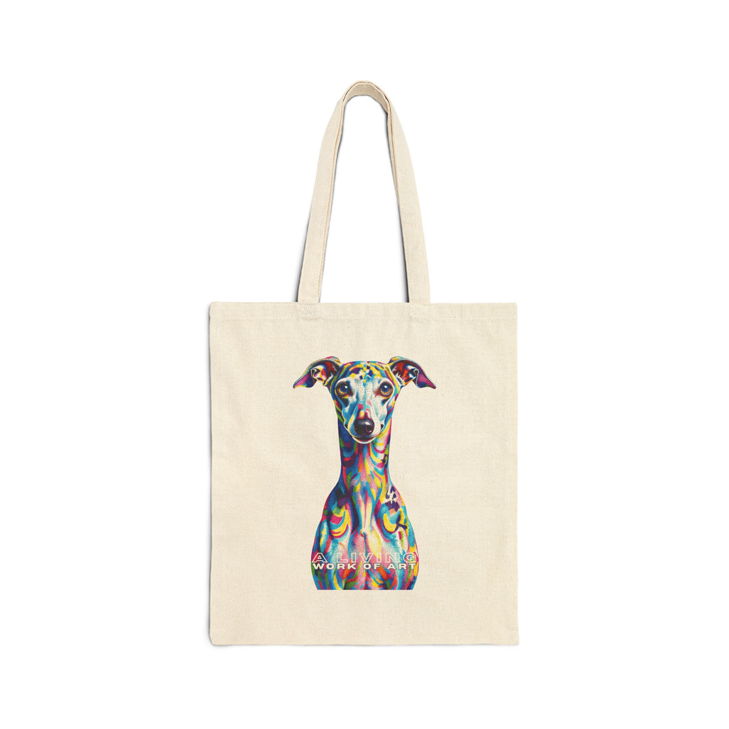 Italian Greyhound Tote Bag | Living Work of Art Collection | Pointillism Style