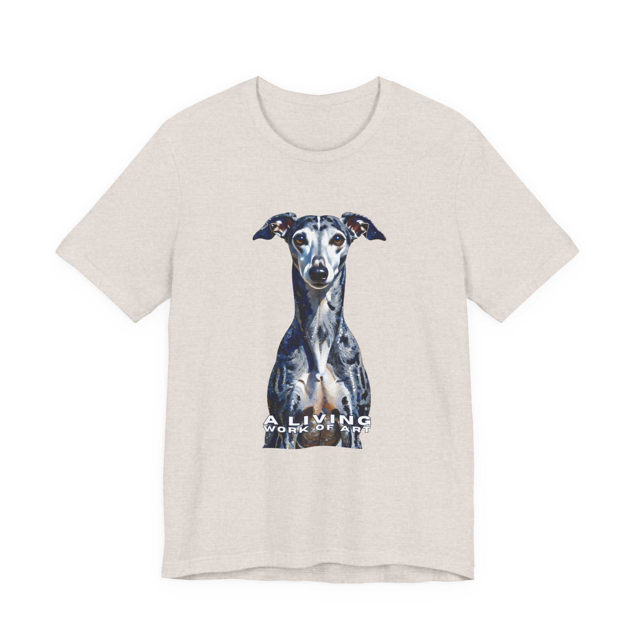 Whippet T Shirt | Living Work of Art Collection | Pointillism Style
