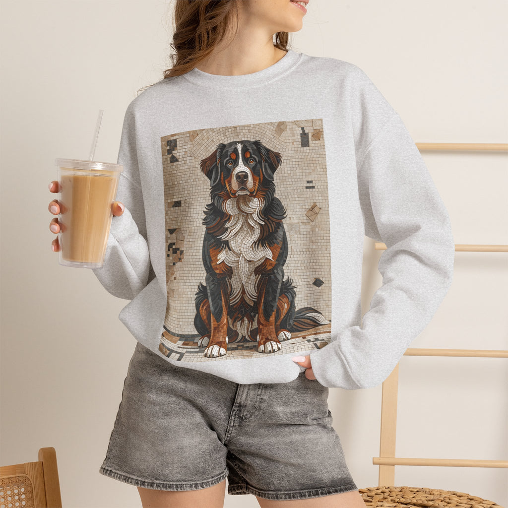 Bernese Mountain Dog Sweatshirt | Living Work of Art Collection | Mosaic Style