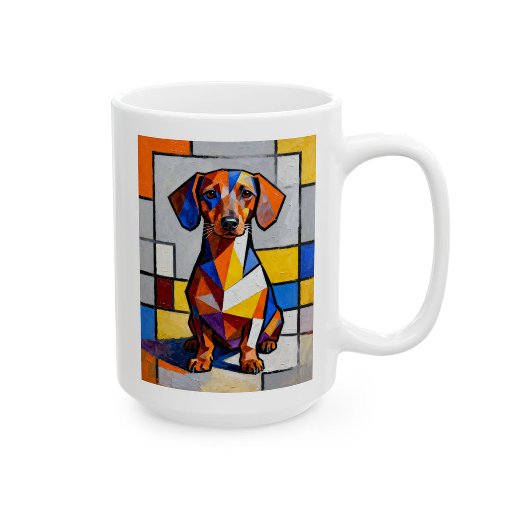 Dachshund Mug | Living Work of Art Collection | Cubist Style