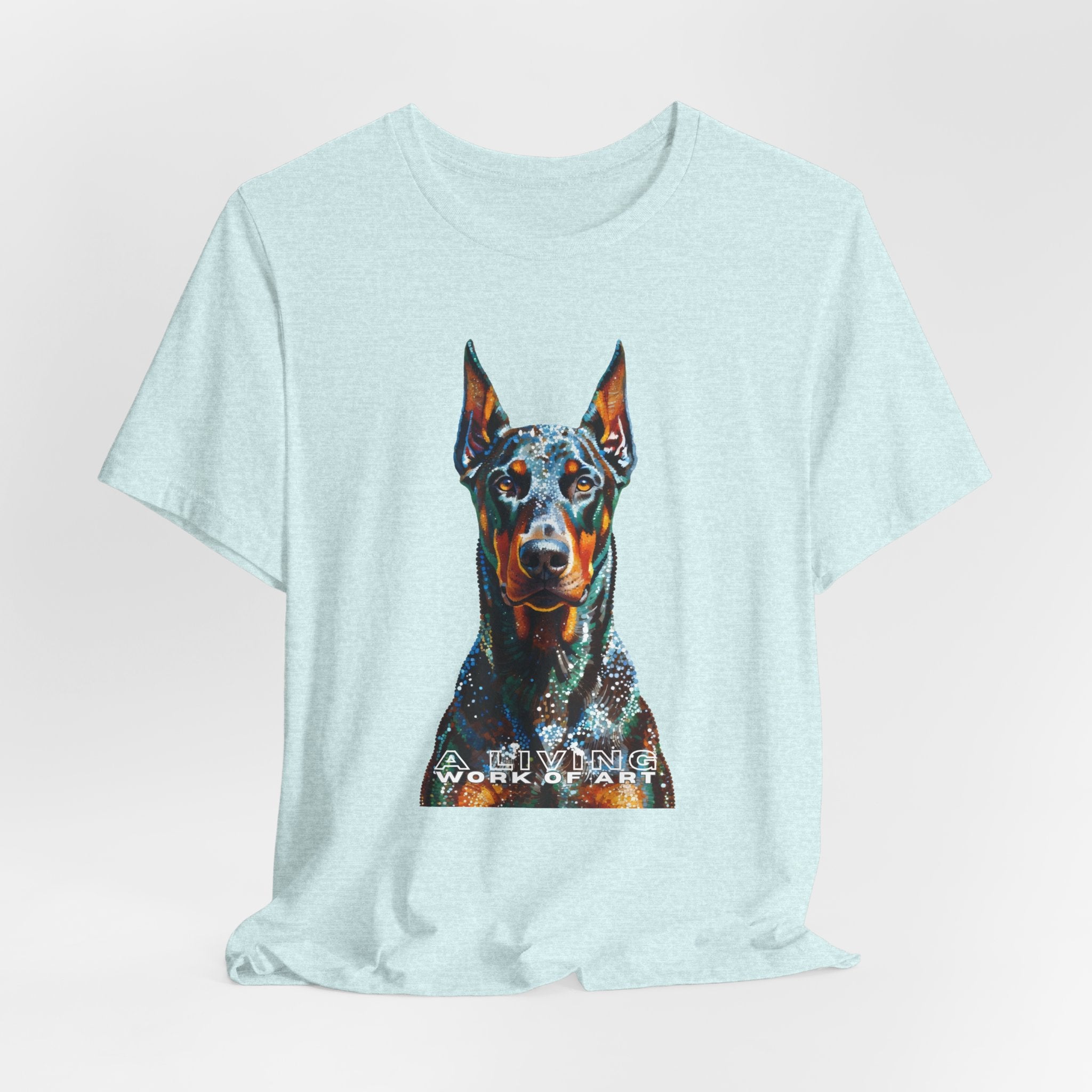 Doberman Pinscher T Shirt | Living Work of Art Collection | Pointillism Style