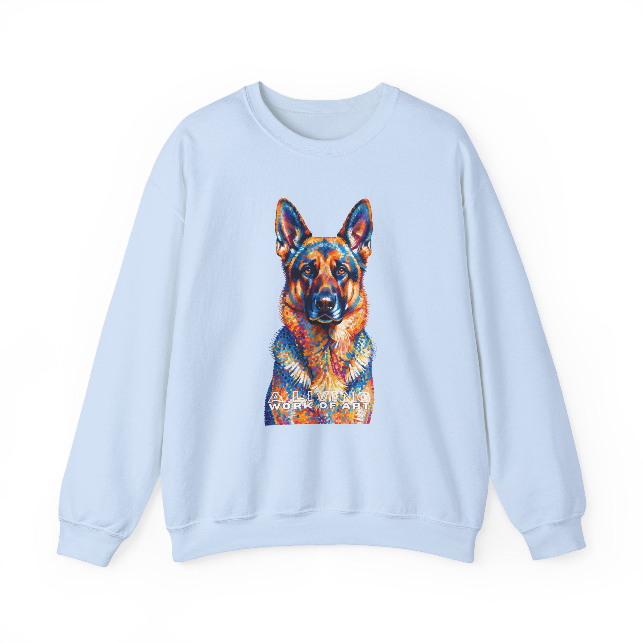 German Shepherd Sweatshirt | Living Work of Art Collection | Pointillism Style