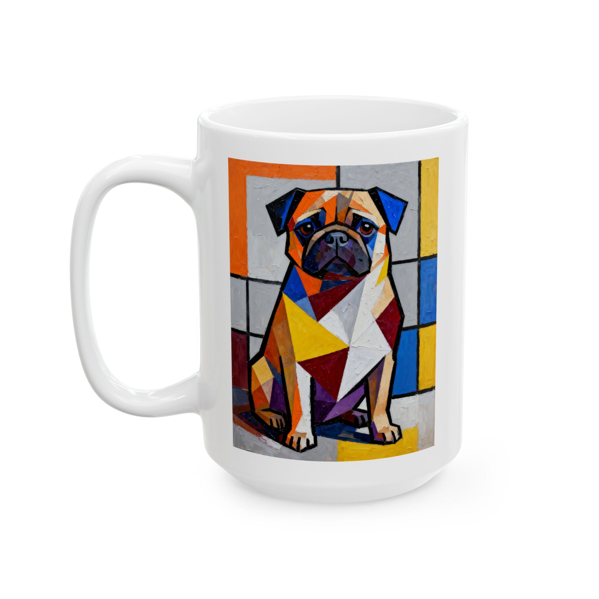 Pug Coffee Mug | Living Work of Art Collection | Cubist Style