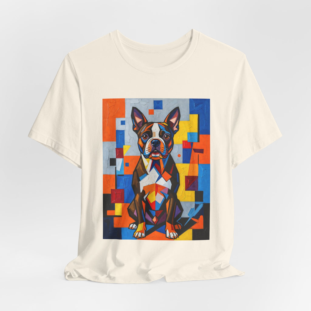 Boston Terrier T Shirt | Living Work of Art Collection | Cubist Style