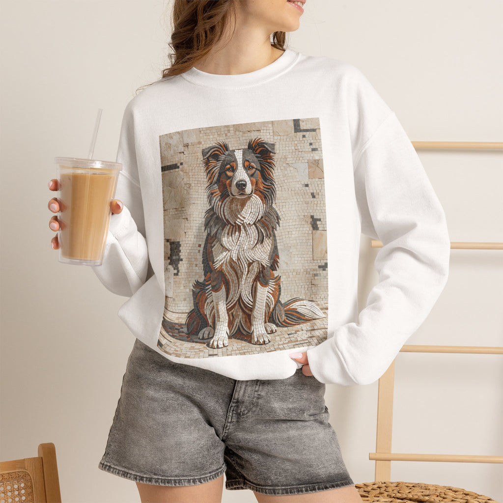 Border Collie Sweatshirt | Living Work of Art Collection | Mosaic Style