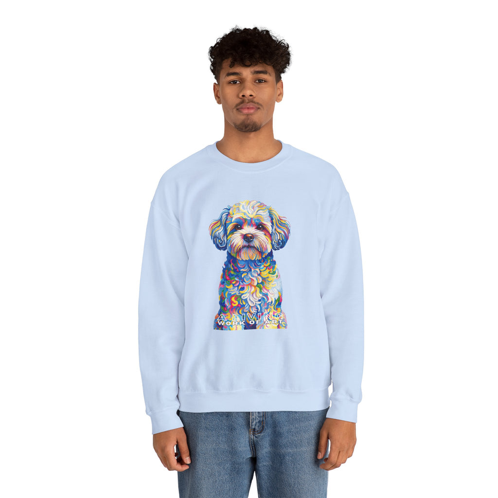 Shih-Poo Sweatshirt | Living Work of Art Collection | Pointillism Style