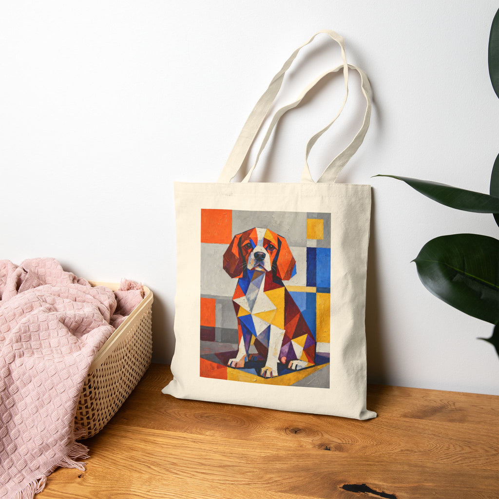 Cavalier King Charles Spaniel Tote Bag | Living Work of Art Collection | Cubist Style