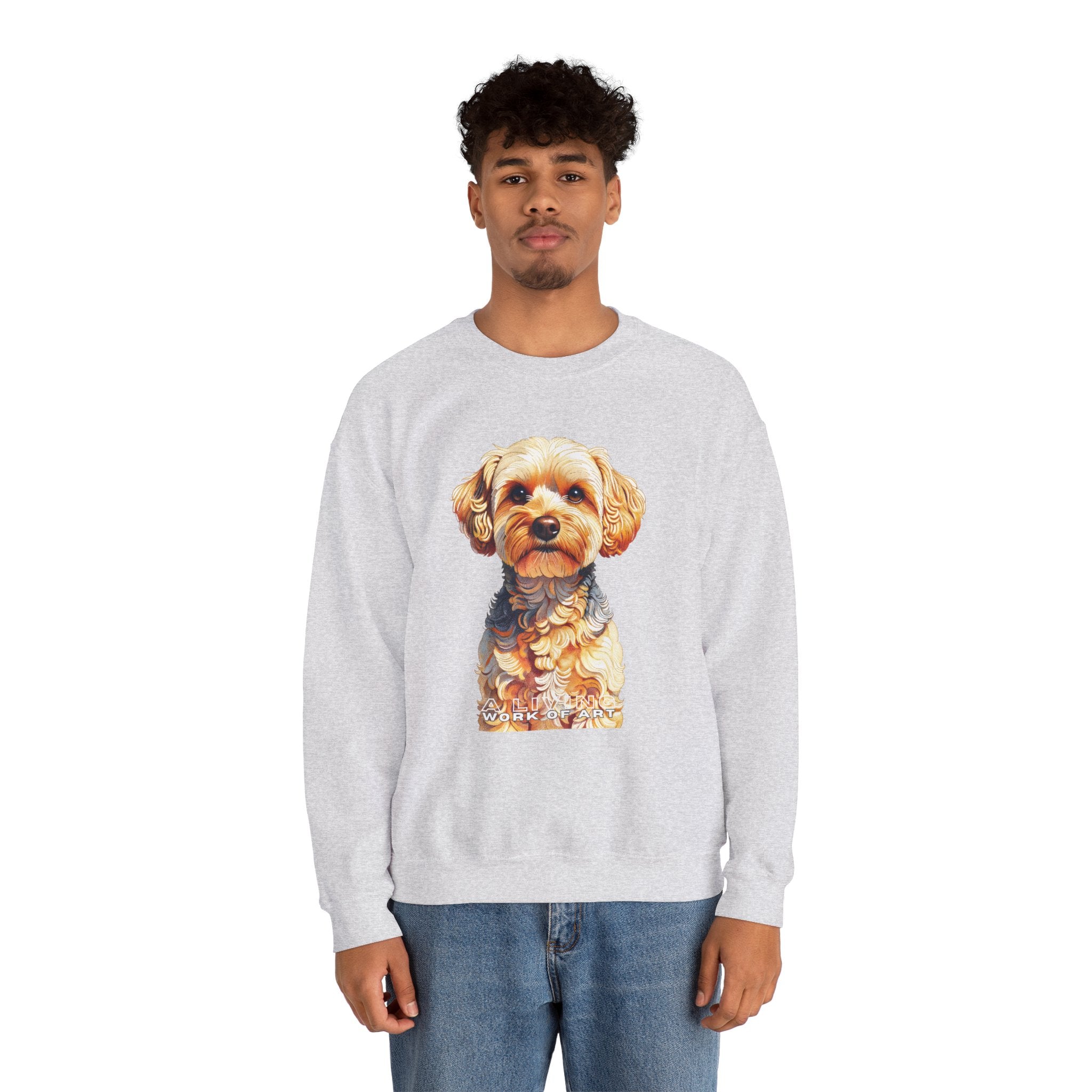 Yorkipoo Sweatshirt | Living Work of Art Collection | Pointillism Style