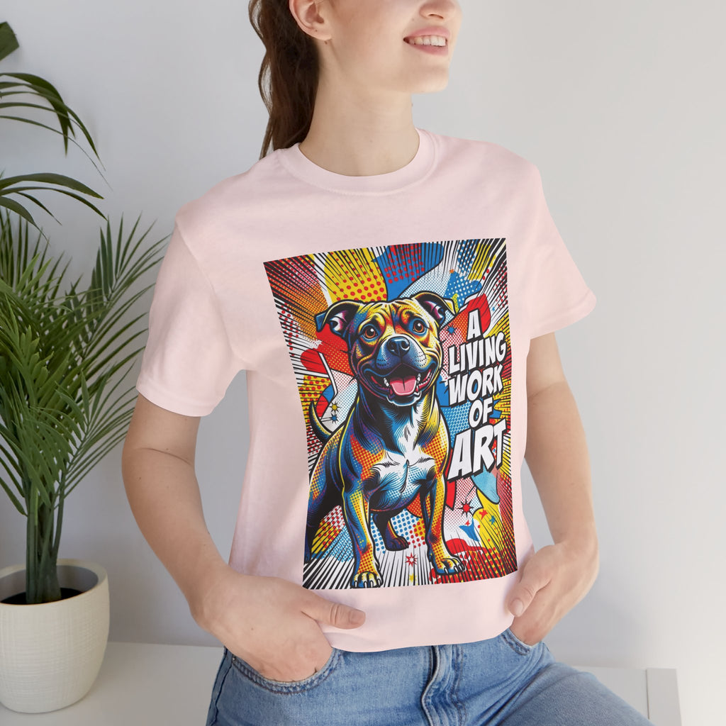 Staffordshire Bull Terrier T Shirt | Living Work of Art Collection | Pop Art