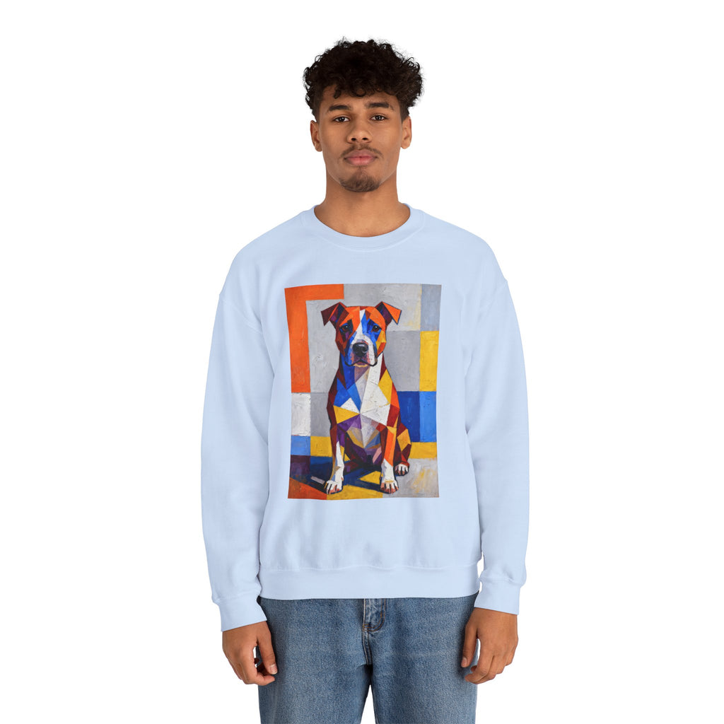 Staffordshire Bull Terrier Sweatshirt | Living Work of Art Collection | Cubist Style