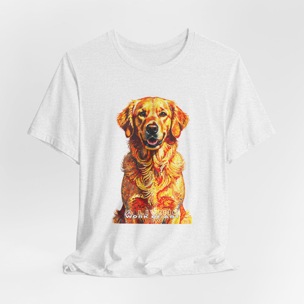 Golden Retriever Pointer T Shirt | Living Work of Art Collection | Pointillism Style