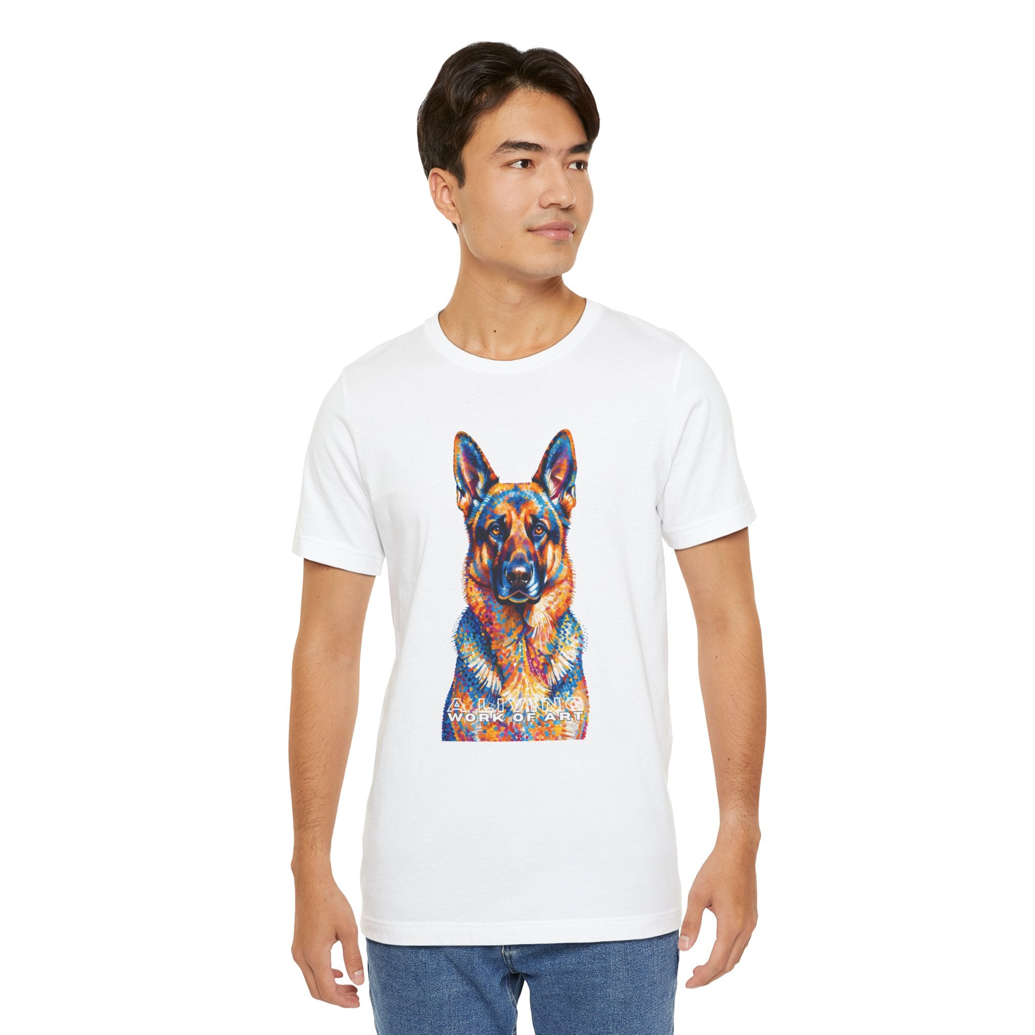 German Shepherd T Shirt | Living Work of Art Collection | Pointillism Style