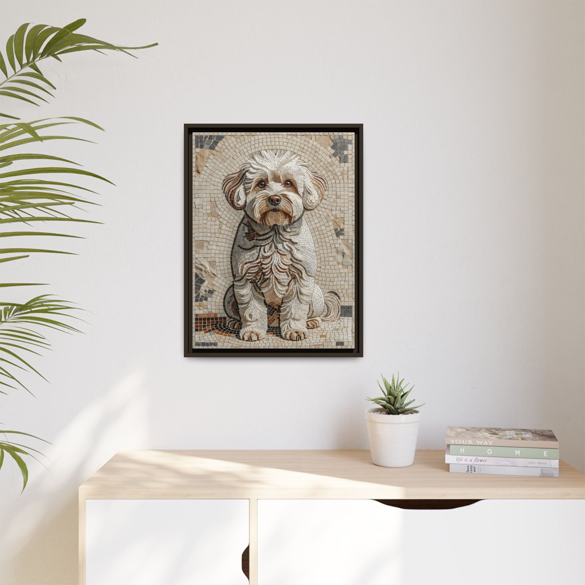 Bichon Frise Canvas Wall Art | Living Work of Art Collection | Mosaic Style Print