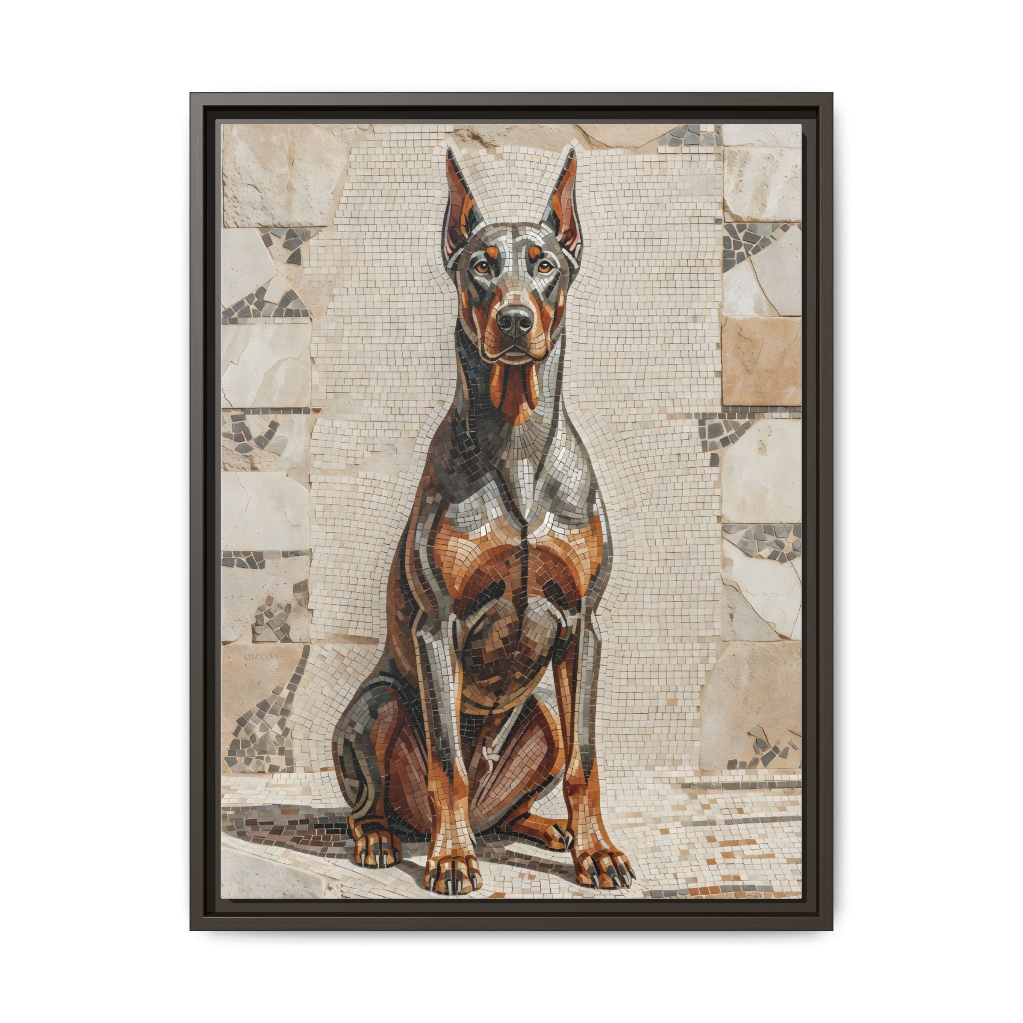 Doberman Pinscher Canvas Wall Art | Living Work of Art Collection | Mosaic Style Print