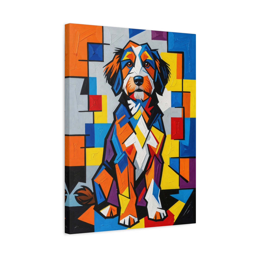 Bernedoodle Canvas Wall Art | Living Work of Art Collection | Cubist Style Print