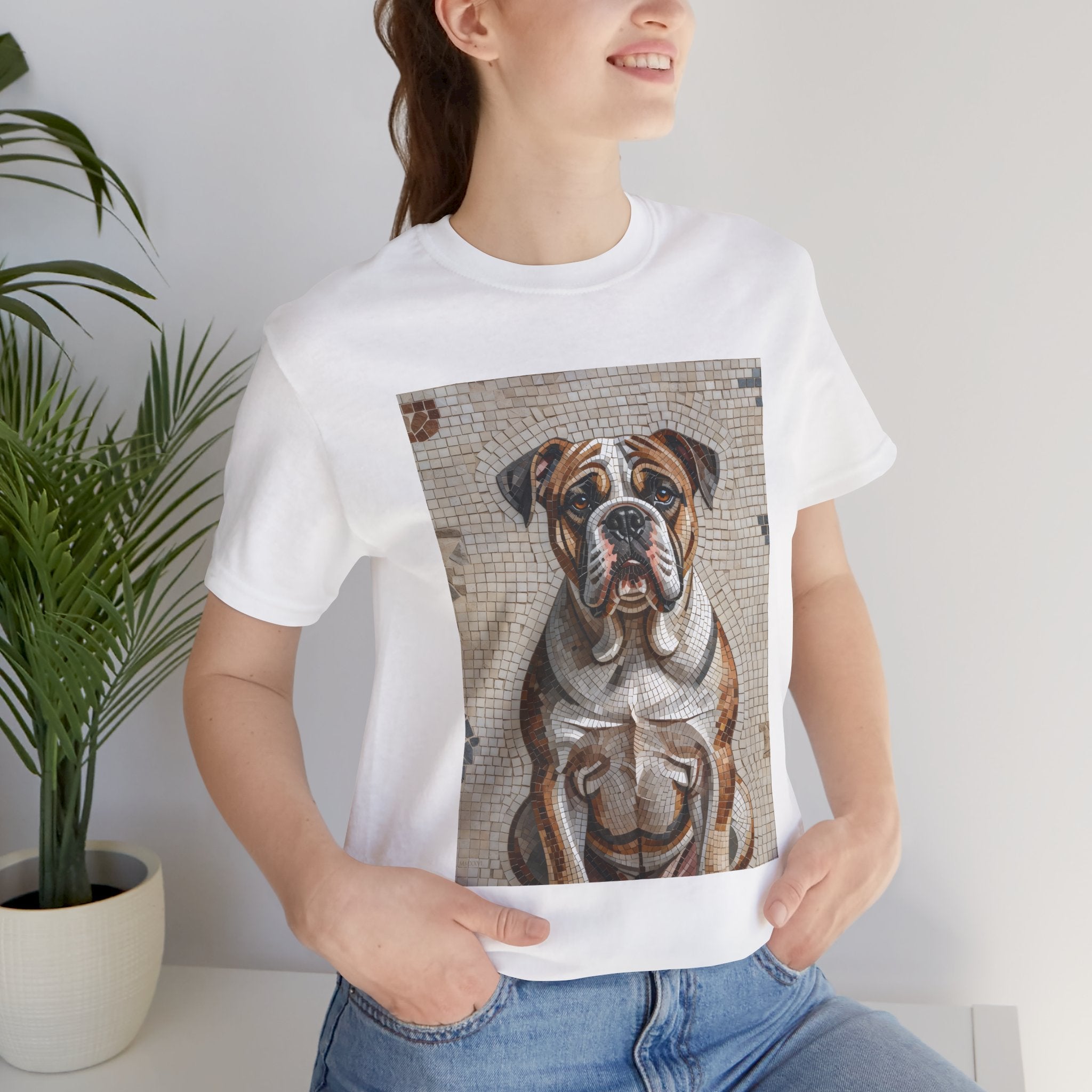 Bulldog T Shirt | Living Work of Art Collection | Mosaic Style