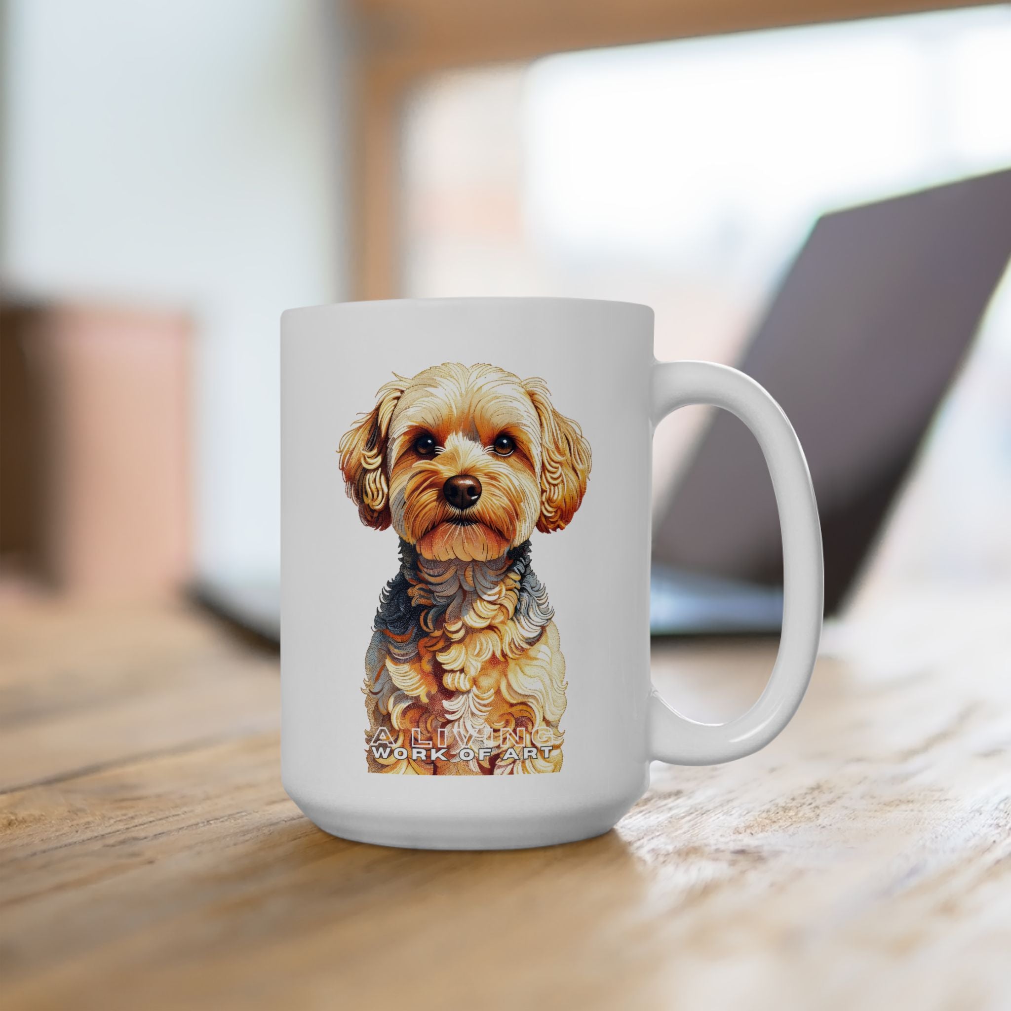 Yorkipoo Coffee Mug | Living Work of Art Collection | Pointillism Style