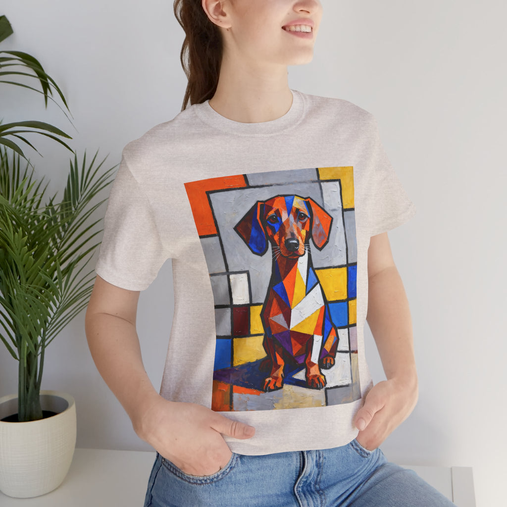 Dachshund T Shirt | Living Work of Art Collection | Cubist Style