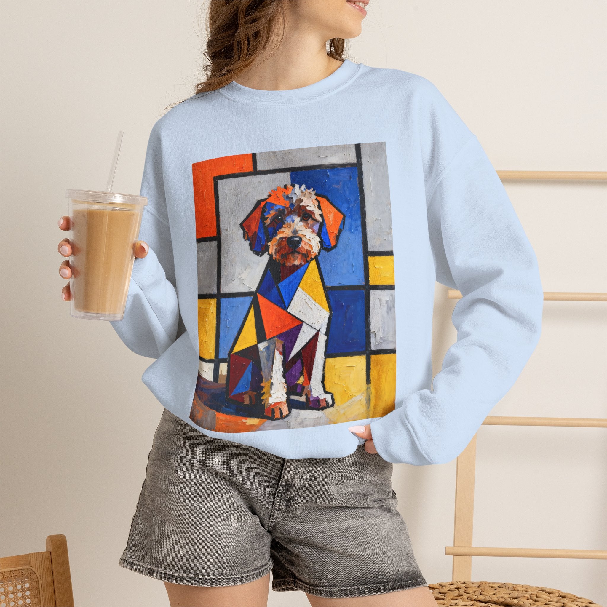 Schnoodle Sweatshirt | Living Work of Art Collection | Cubist Style