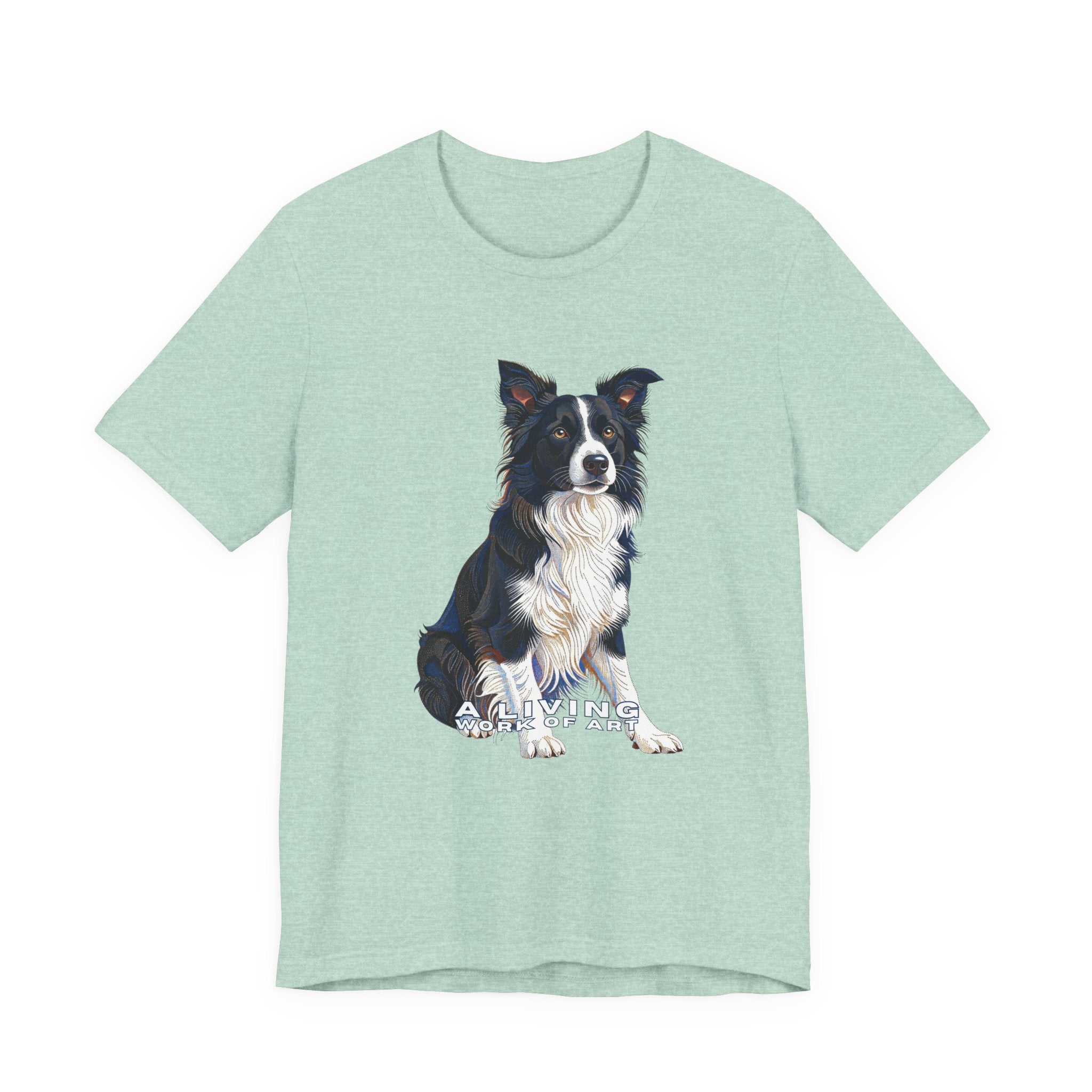 Border Collie T Shirt | Living Work of Art Collection | Pointillism Style