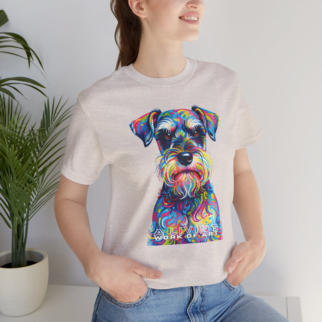 Schnauzer T Shirt | Living Work of Art Collection | Pointillism Style