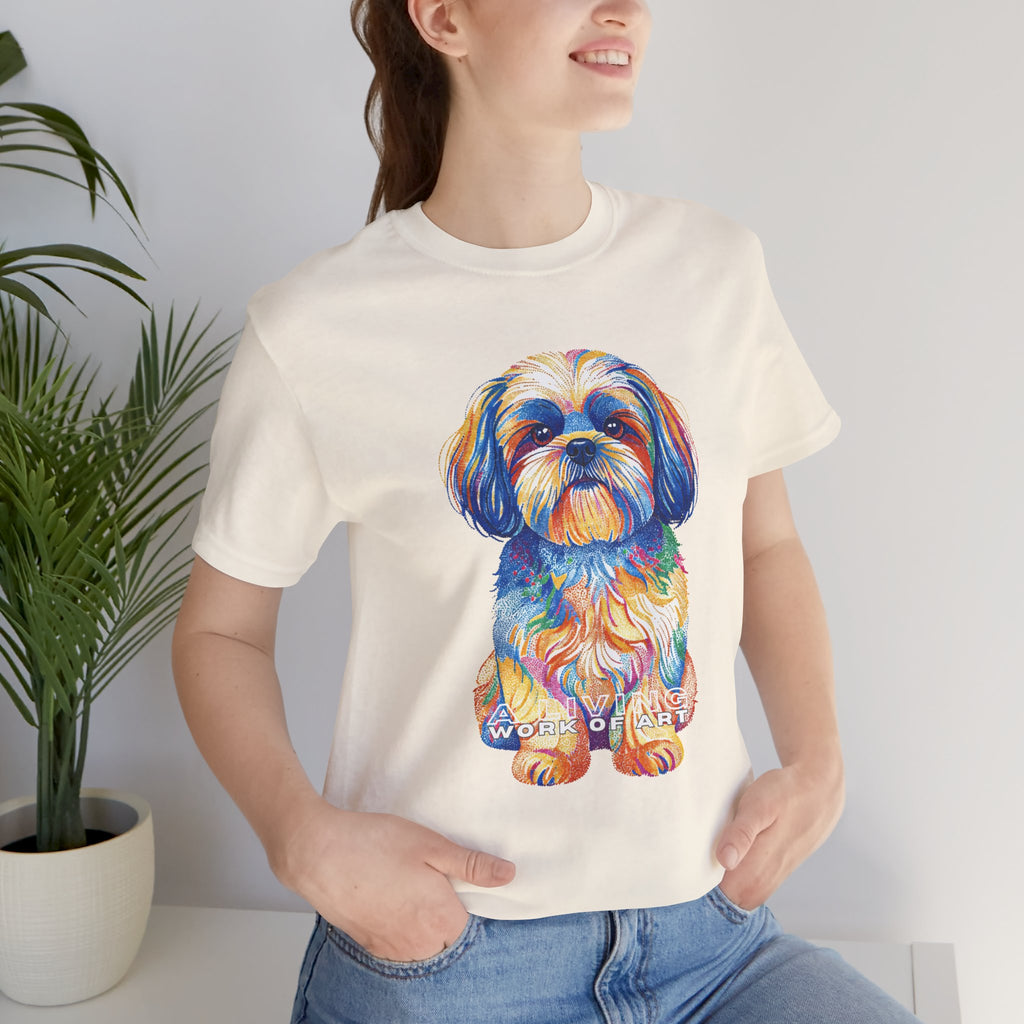 Shih Tzu T Shirt | Living Work of Art Collection | Pointillism Style