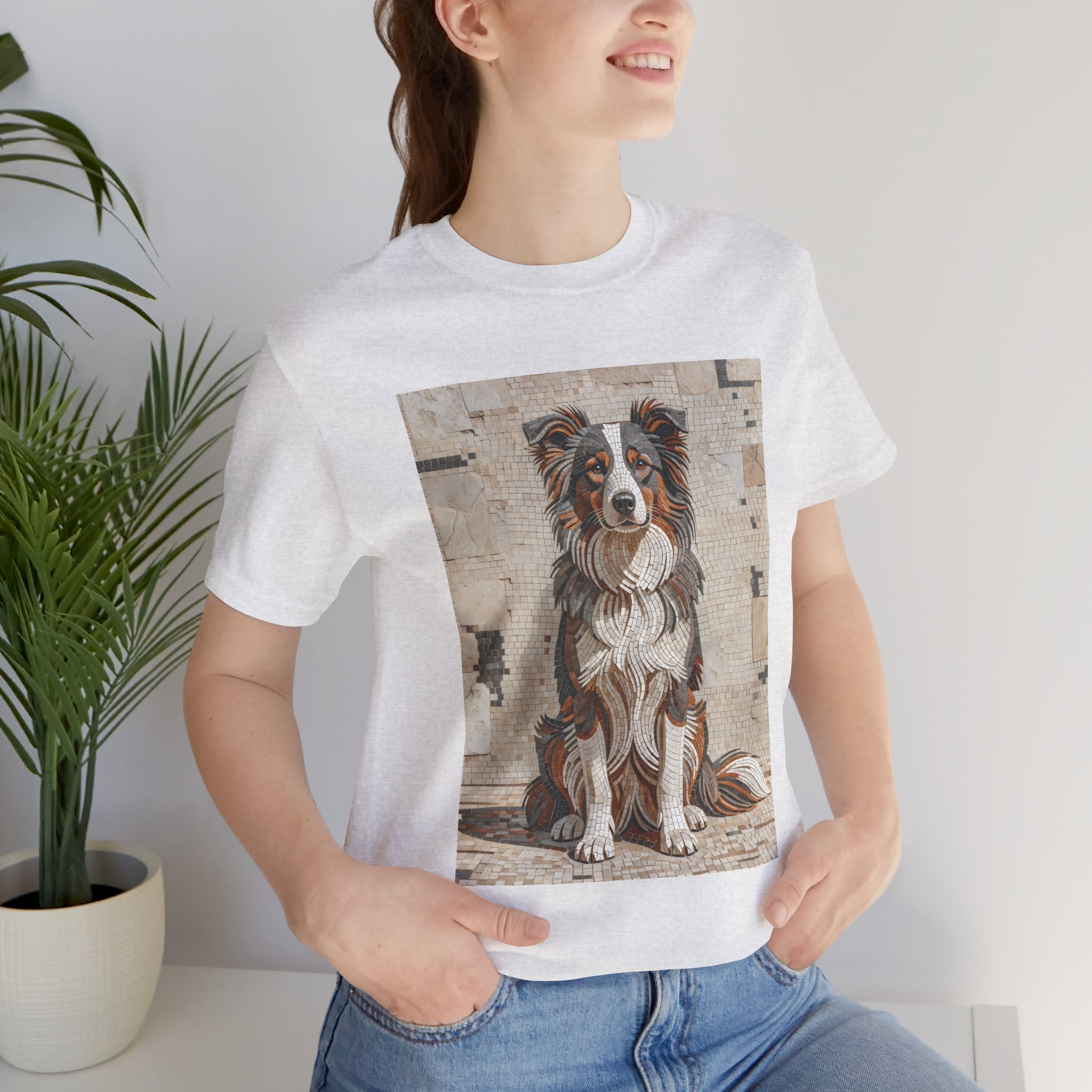 Border Collie T Shirt | Living Work of Art Collection | Mosaic Style