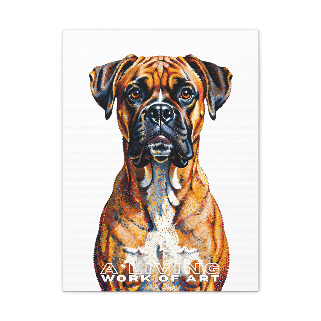 Boxer Canvas Wall Art | Living Work of Art Collection | Pointillism Style Print
