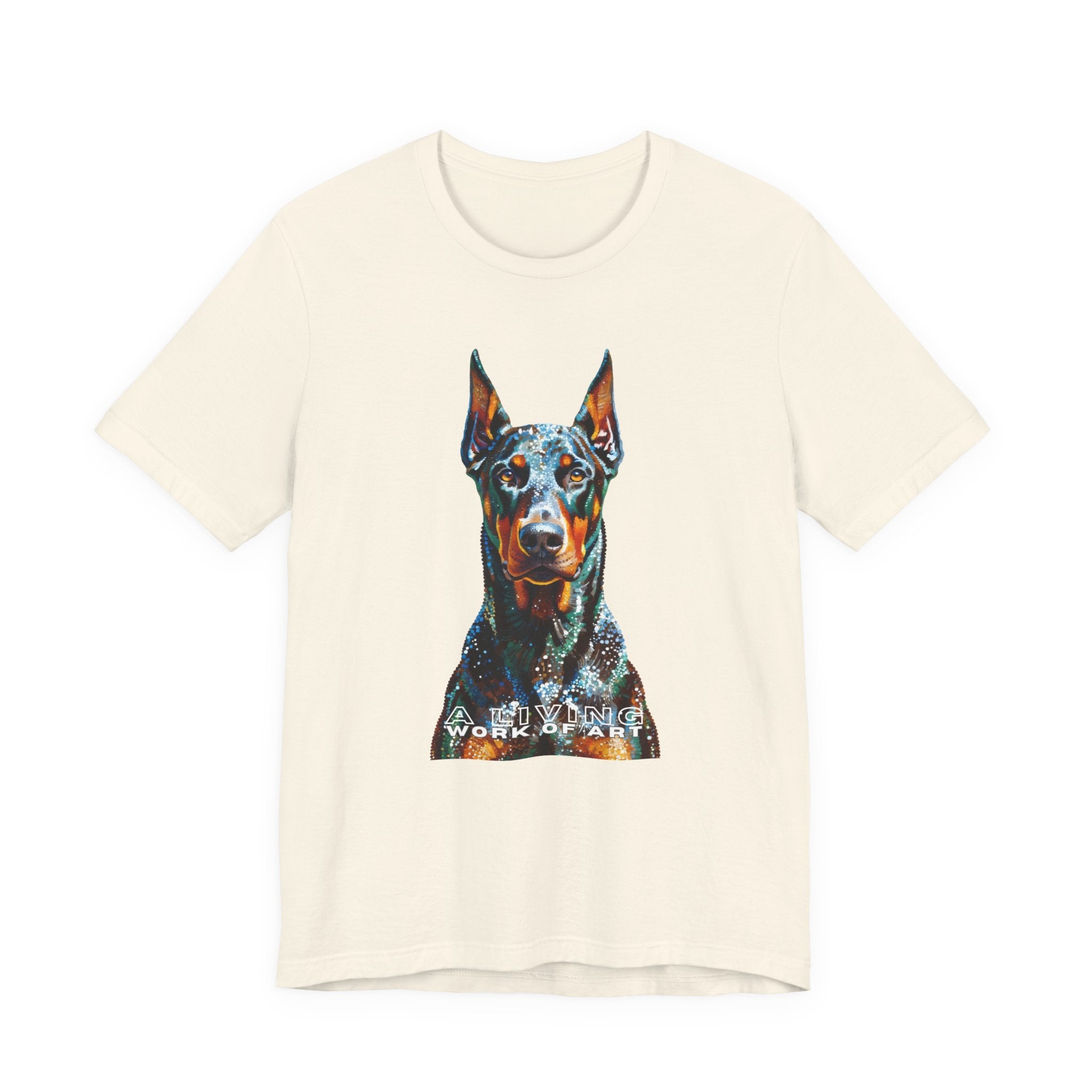 Doberman Pinscher T Shirt | Living Work of Art Collection | Pointillism Style