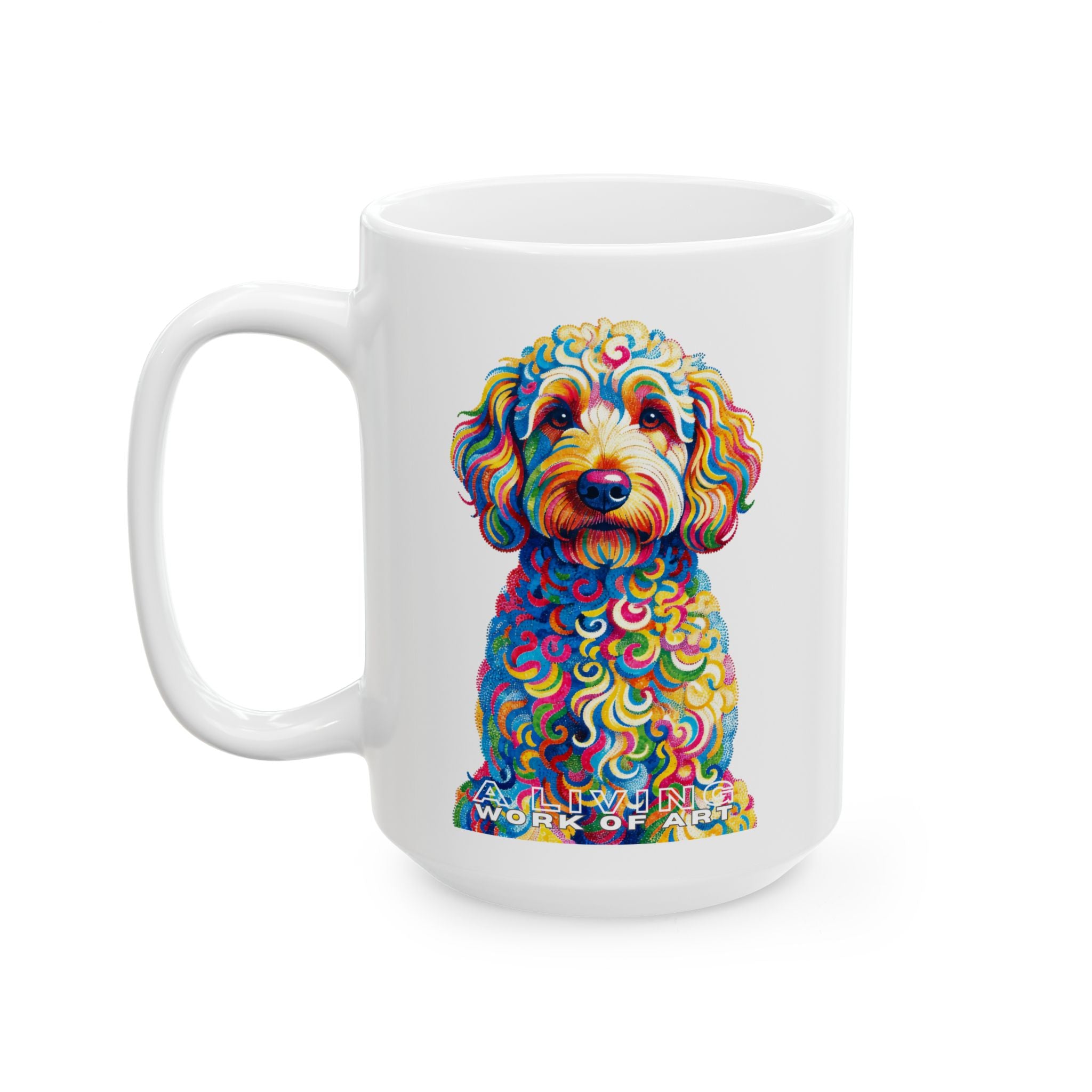 Goldendoodle Coffee Mug | Living Work of Art Collection | Pointillism Style