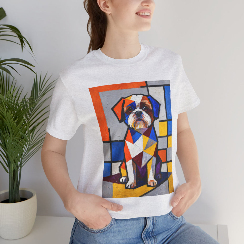 Shih Tzu T Shirt | Living Work of Art Collection | Cubist Style