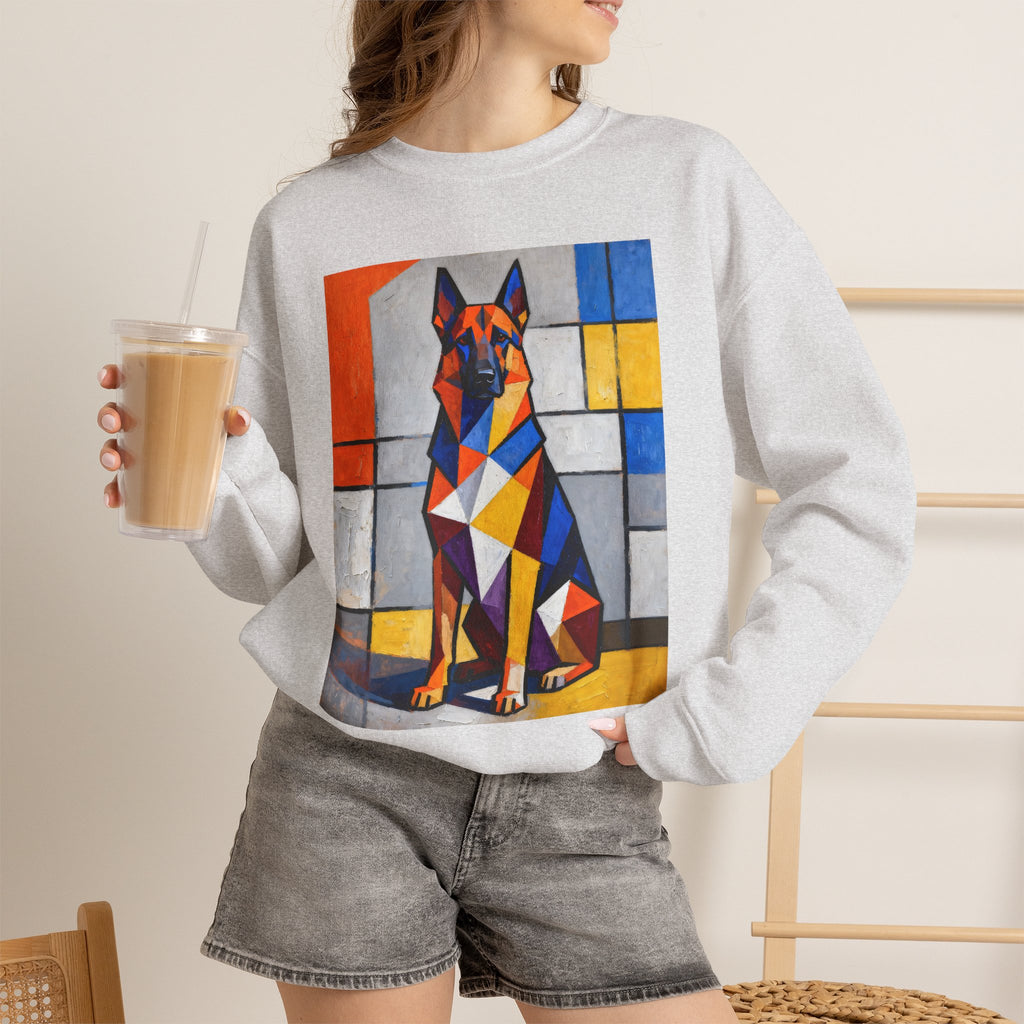 German Shepherd Sweatshirt | Living Work of Art Collection | Cubist Style