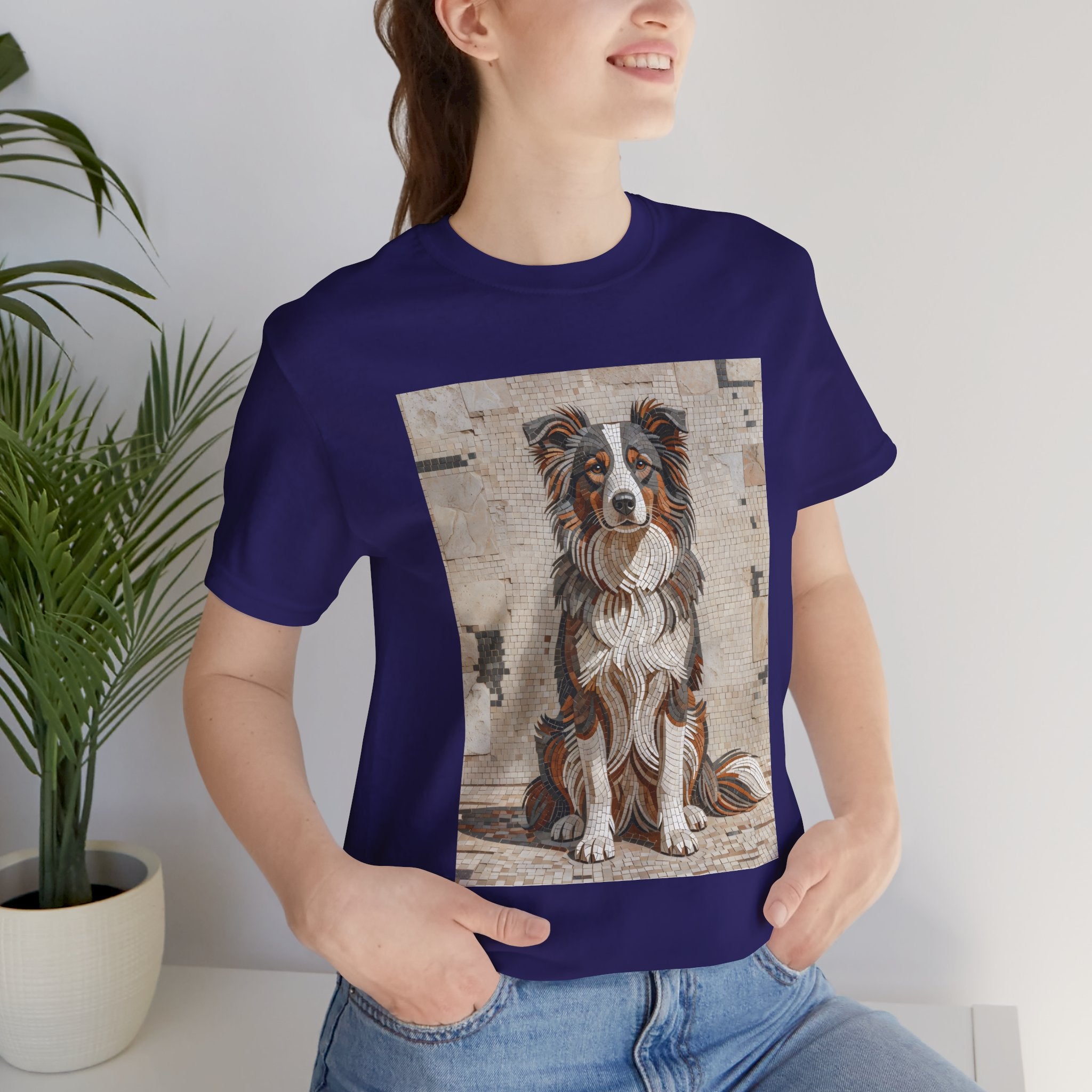Border Collie T Shirt | Living Work of Art Collection | Mosaic Style
