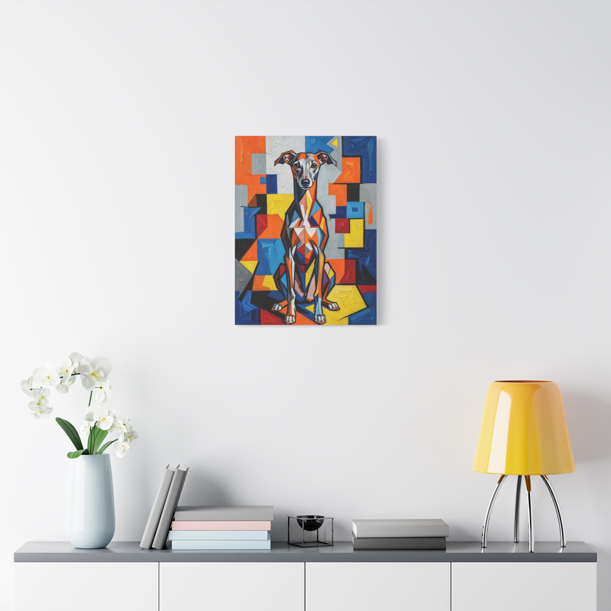 Italian Greyhound Canvas Wall Art | Living Work of Art Collection | Cubist Style Print