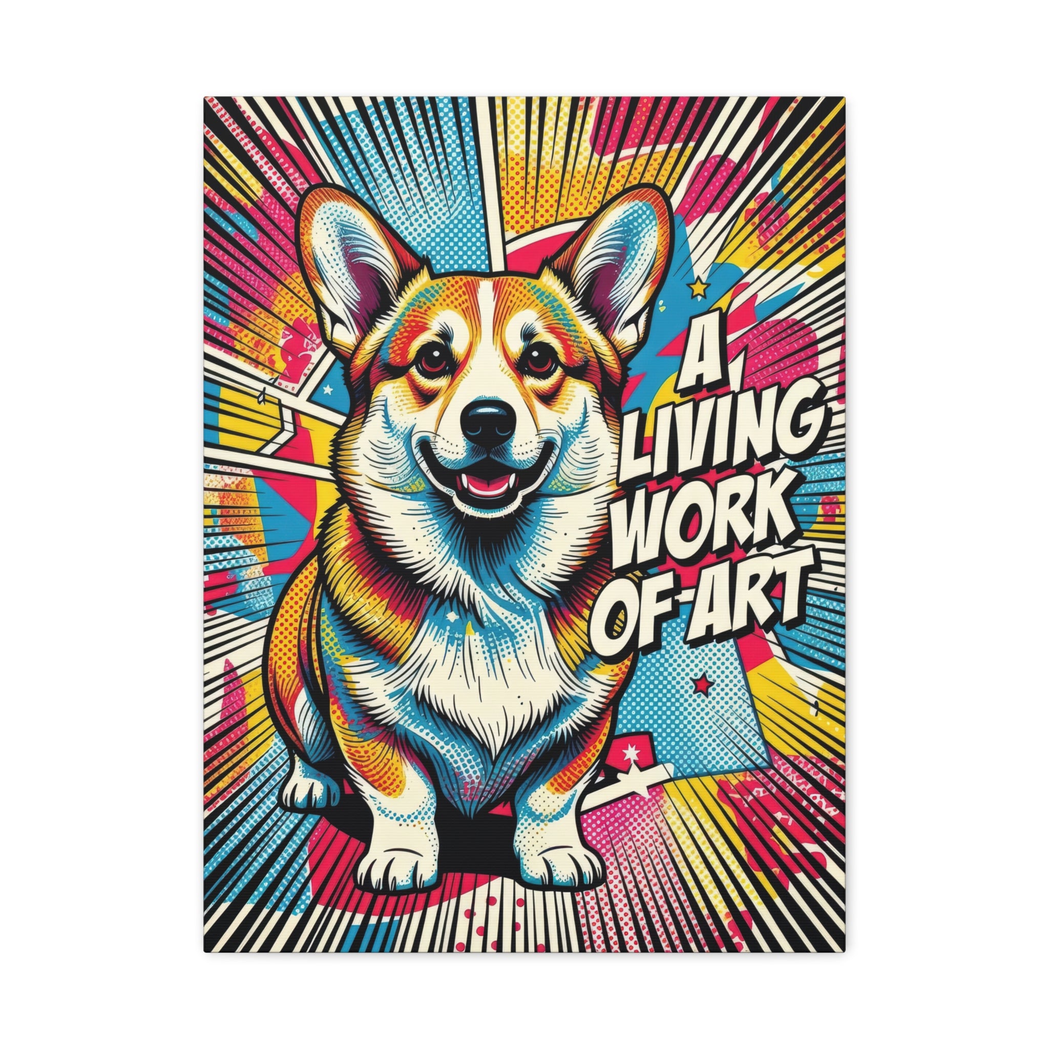 Pembroke Corgi Canvas Wall Art | Living Work of Art Collection | Pop Art Print