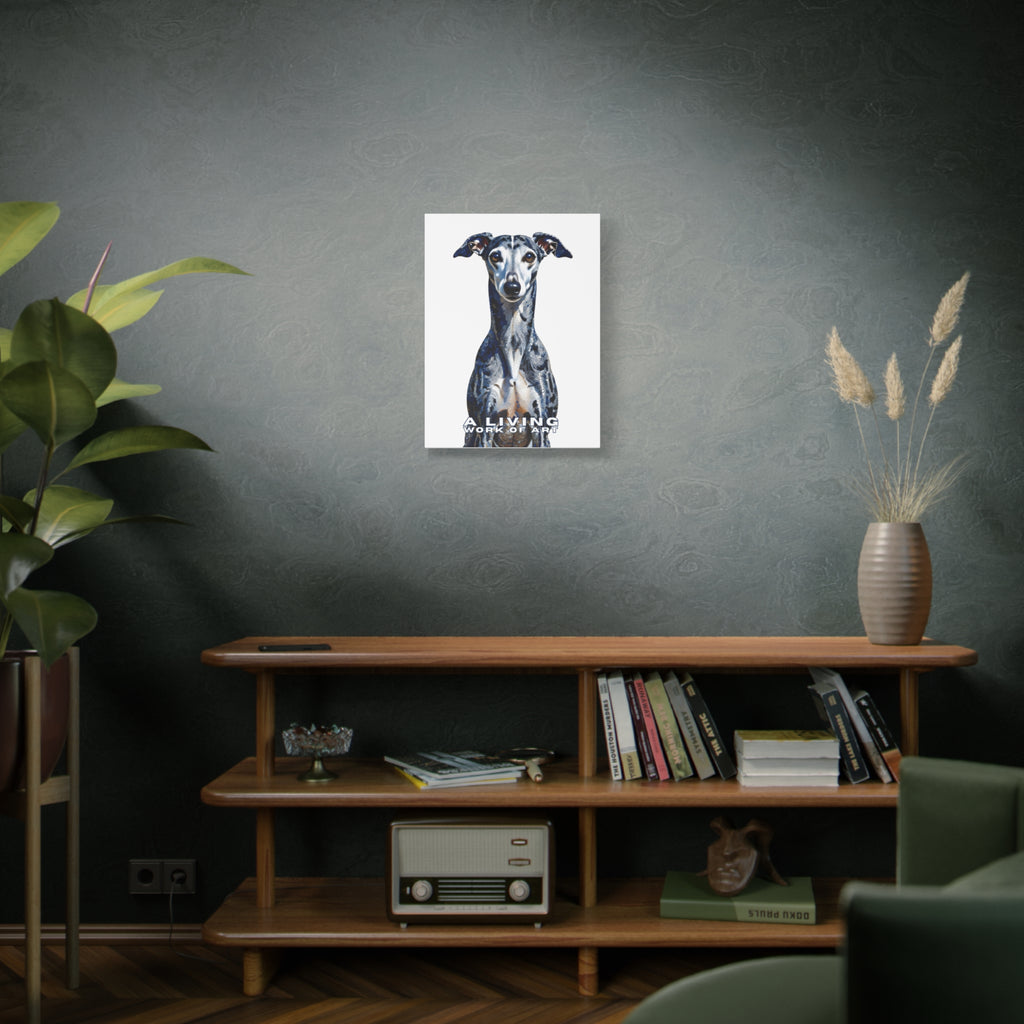 Whippet Canvas Wall Art | Living Work of Art Collection | Pointillism Style Print