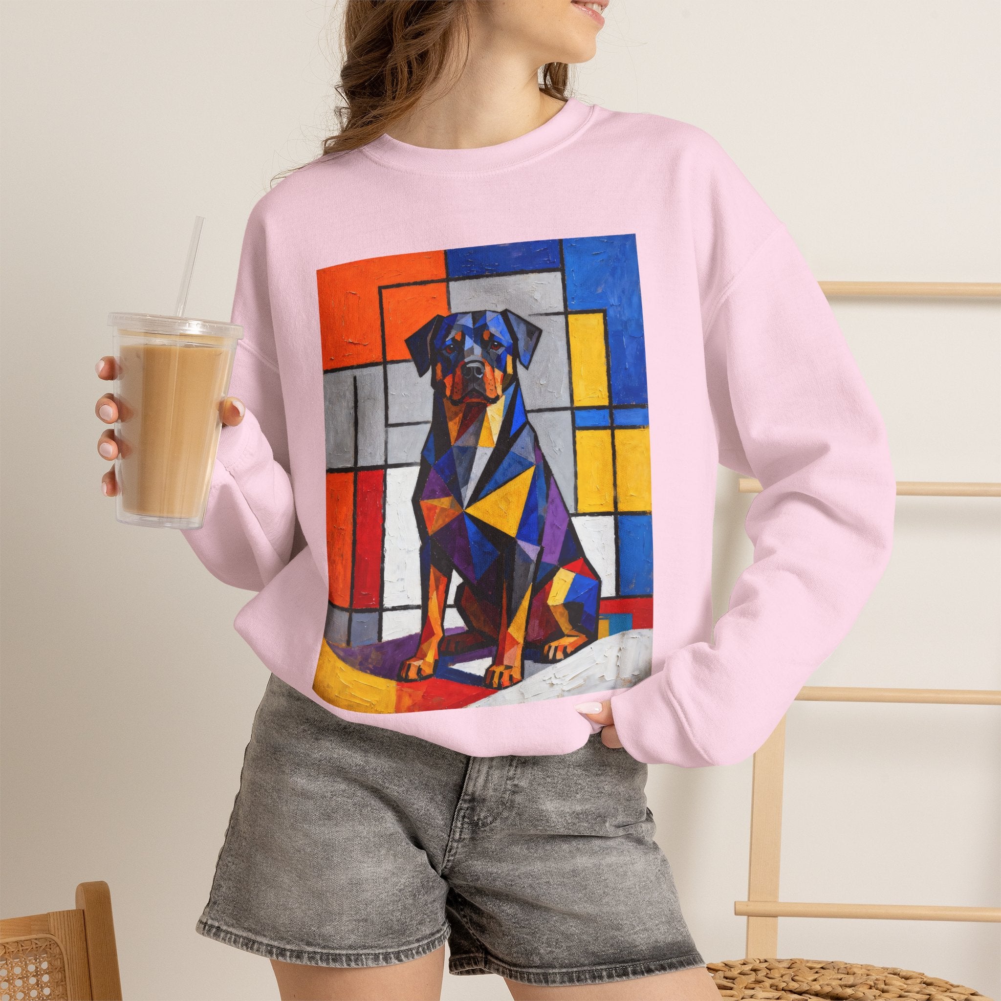 Rottweiler Sweatshirt | Living Work of Art Collection | Cubist Style