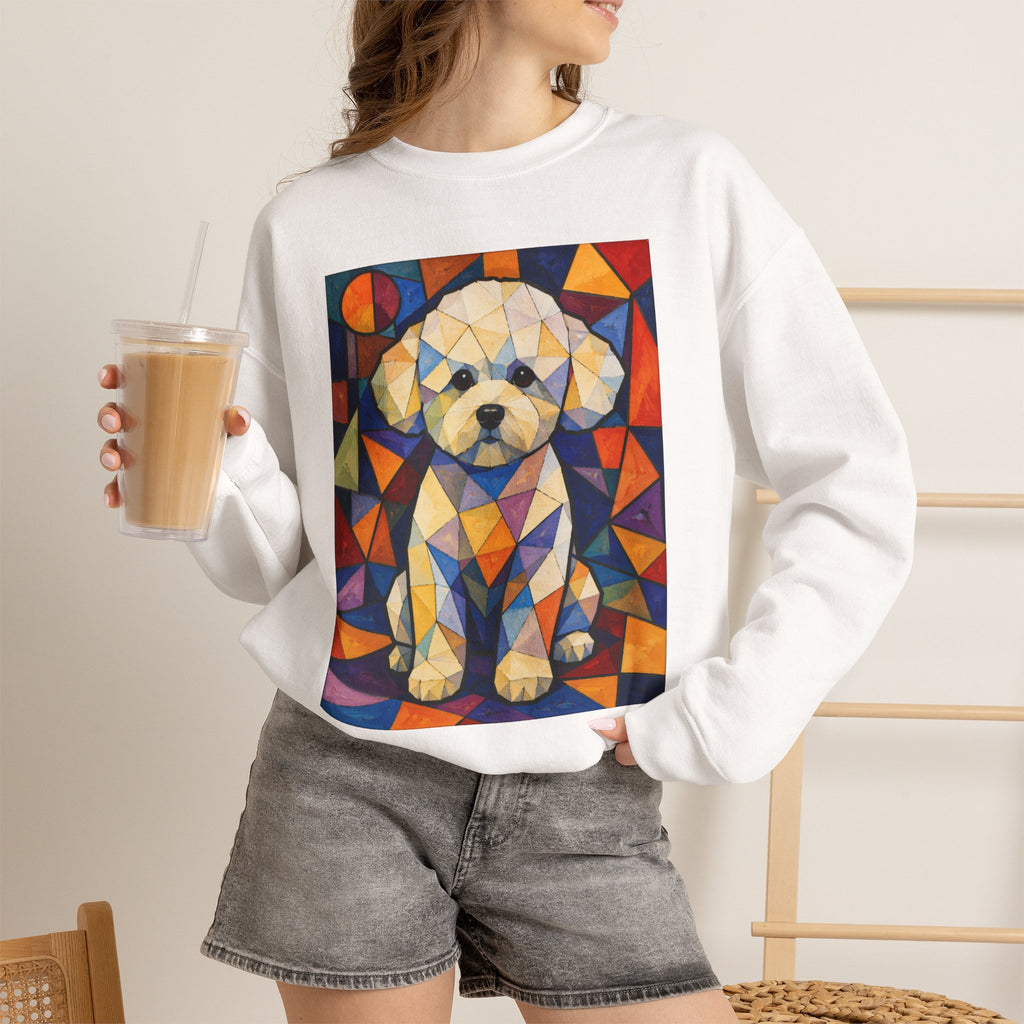 Bichon Frise Sweatshirt | Living Work of Art Collection | Cubist Style