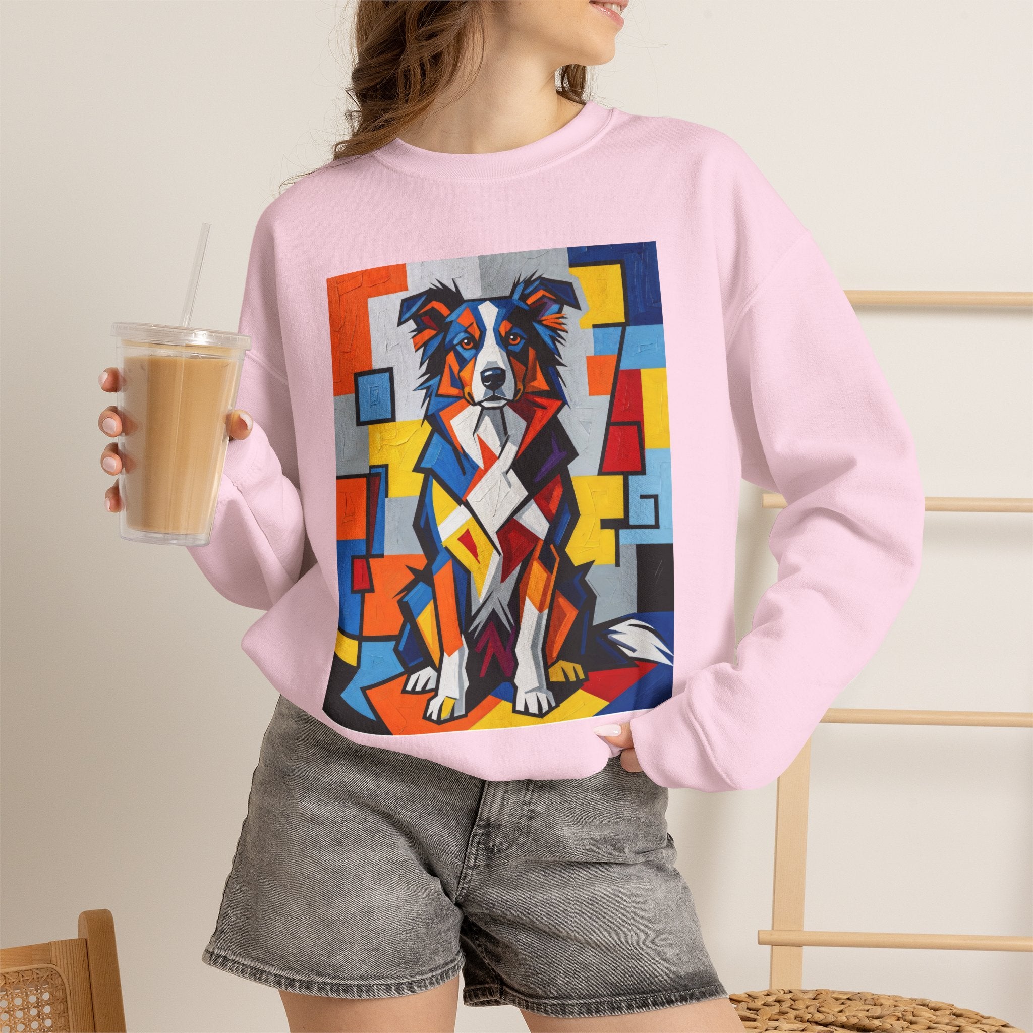 Border Collie Sweatshirt | Living Work of Art Collection | Cubist Style