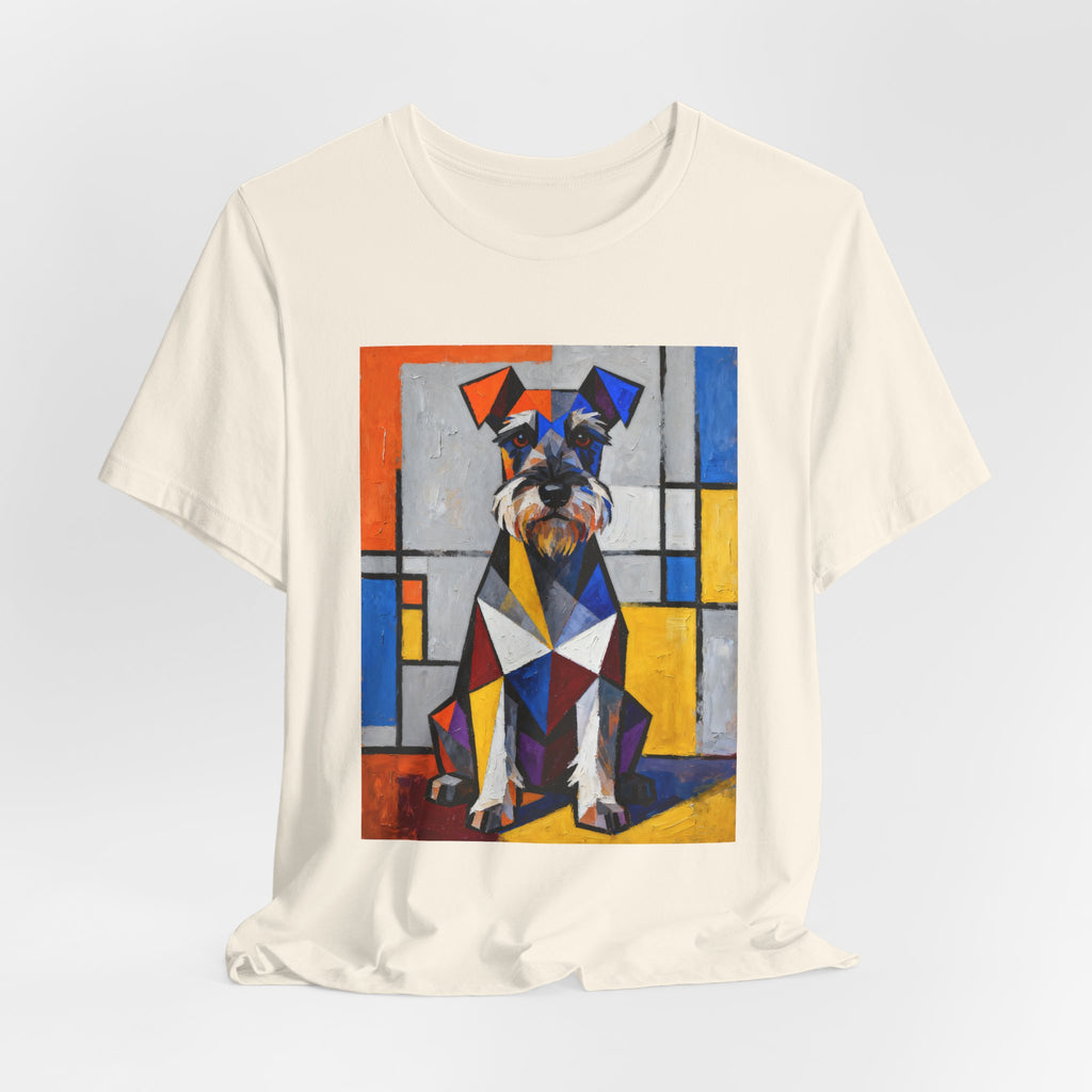 Schnauzer T Shirt | Living Work of Art Collection | Cubist Style