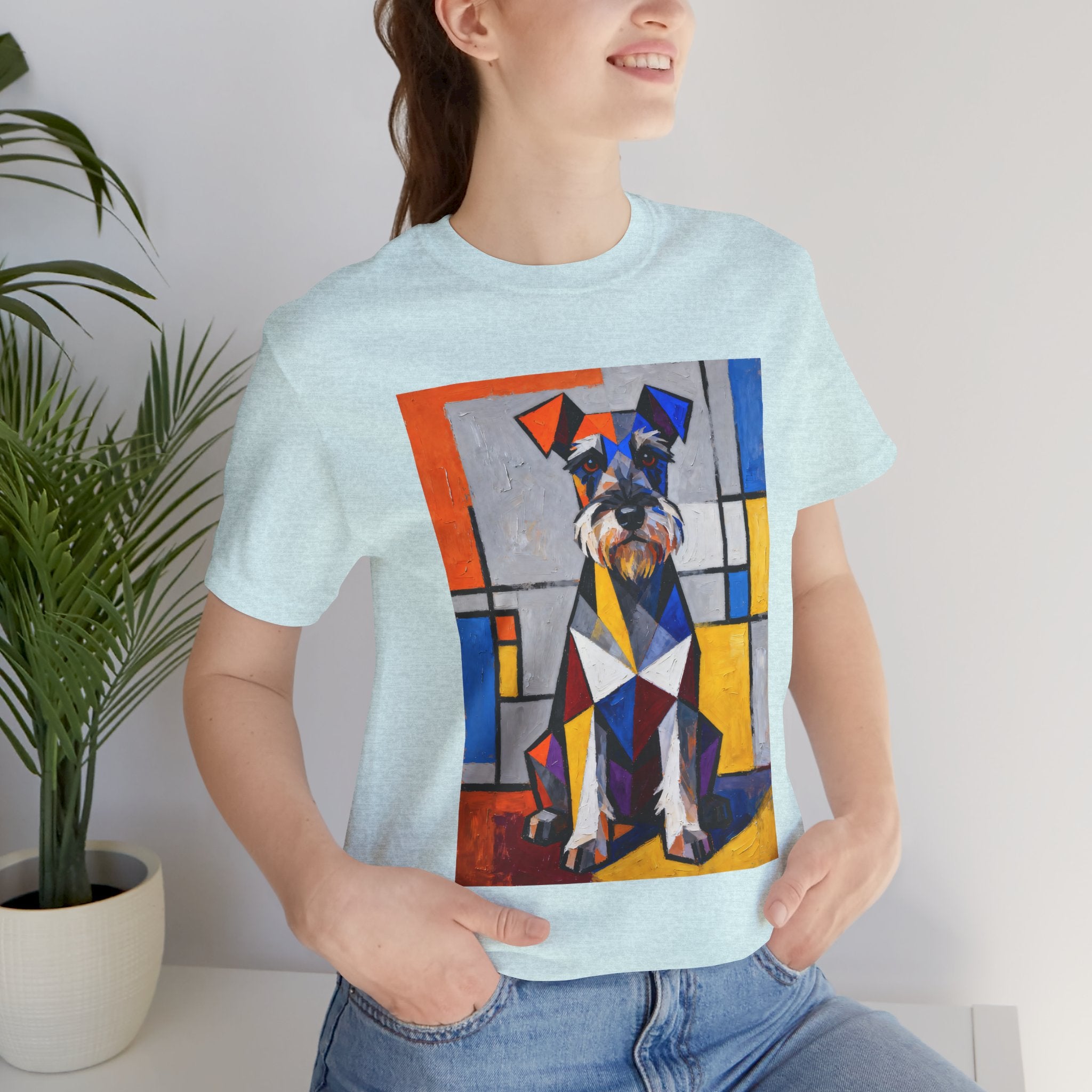 Schnauzer T Shirt | Living Work of Art Collection | Cubist Style