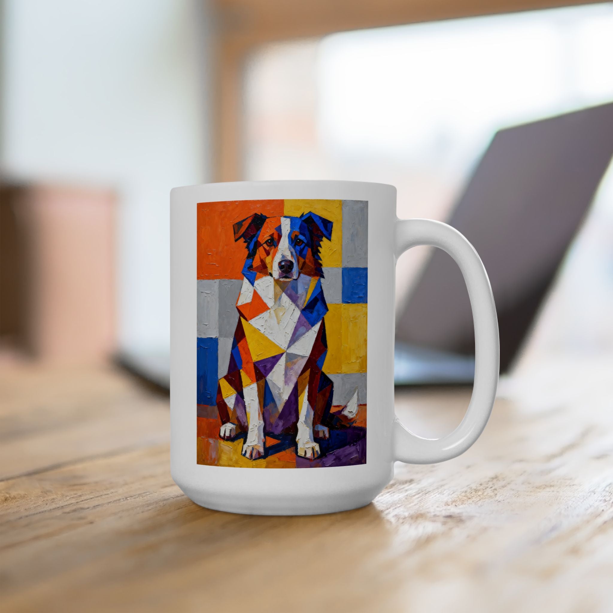 Australian Shepherd Coffee Mug | Living Work of Art Collection | Cubist Style