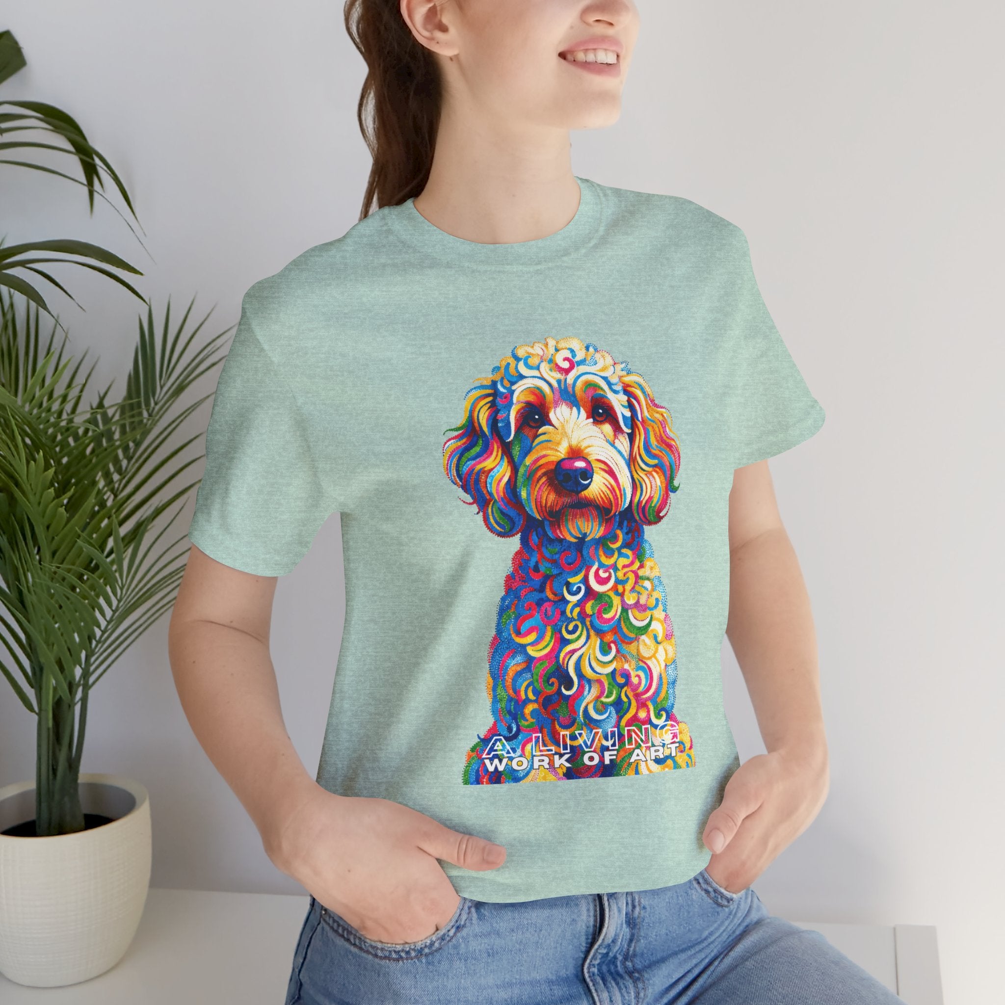 Goldendoodle T Shirt | Living Work of Art Collection | Pointillism Style