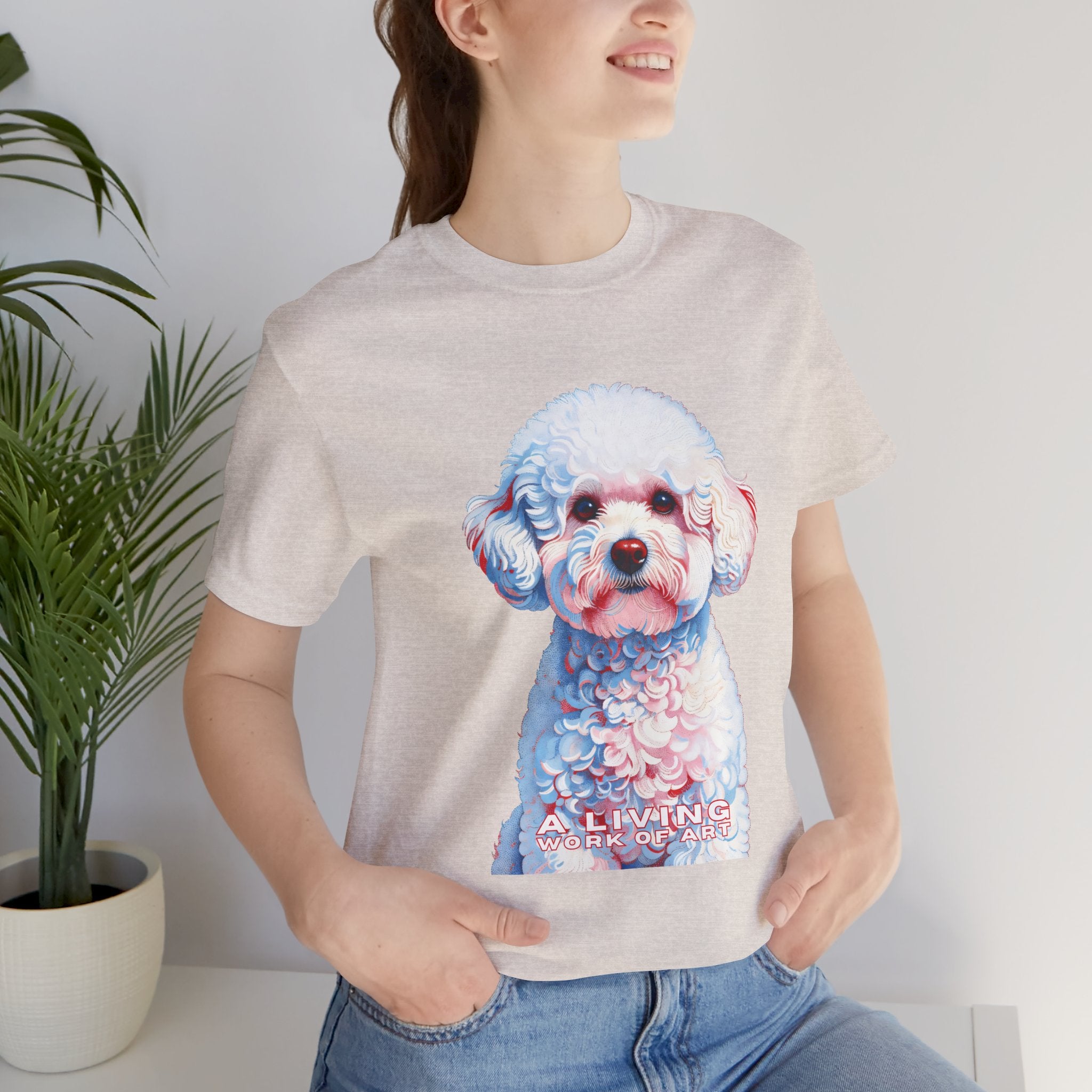 Bichon Frise T Shirt | Living Work of Art Collection | Pointillism Style