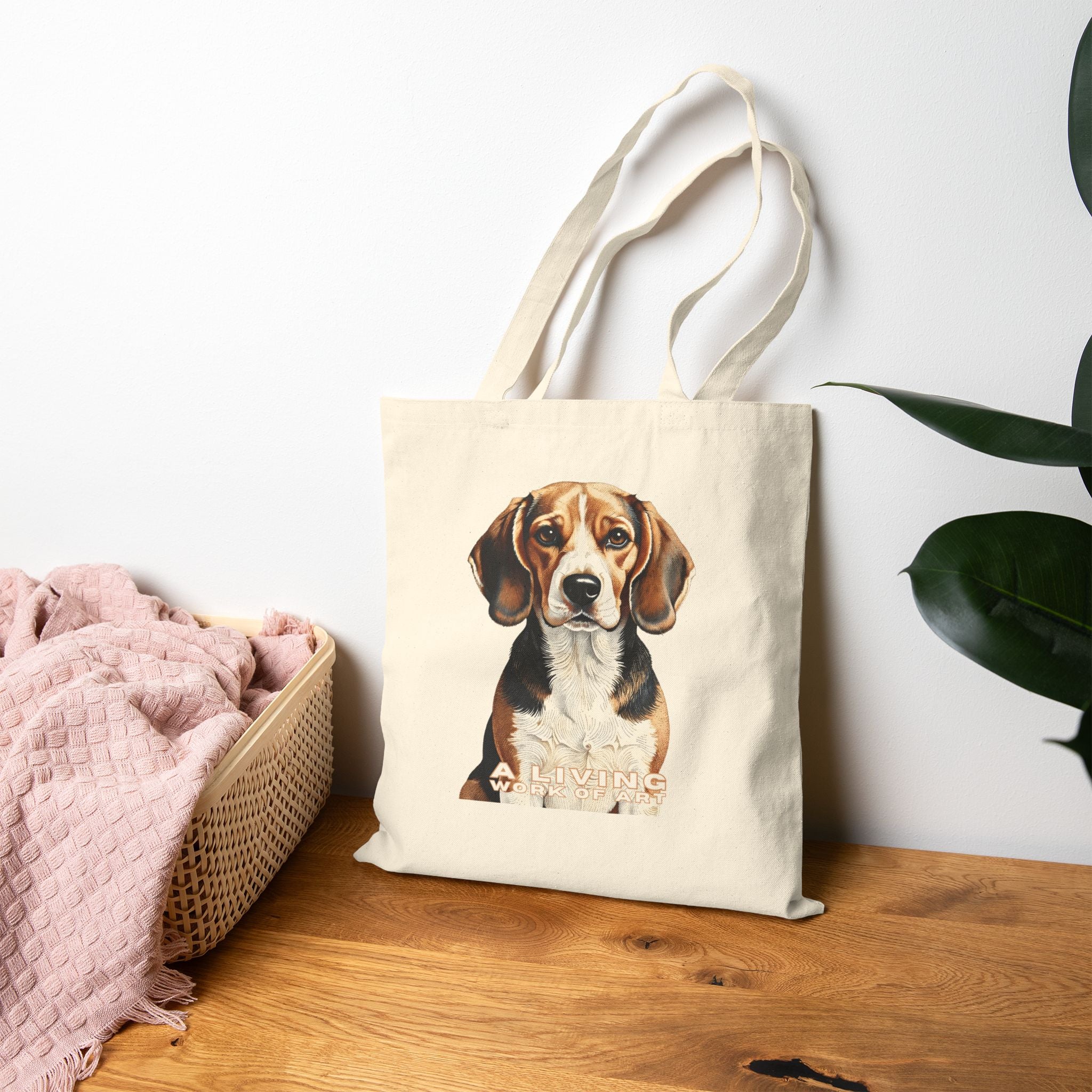 Beagle Tote Bag | Living Work of Art Collection | Pointillism Style