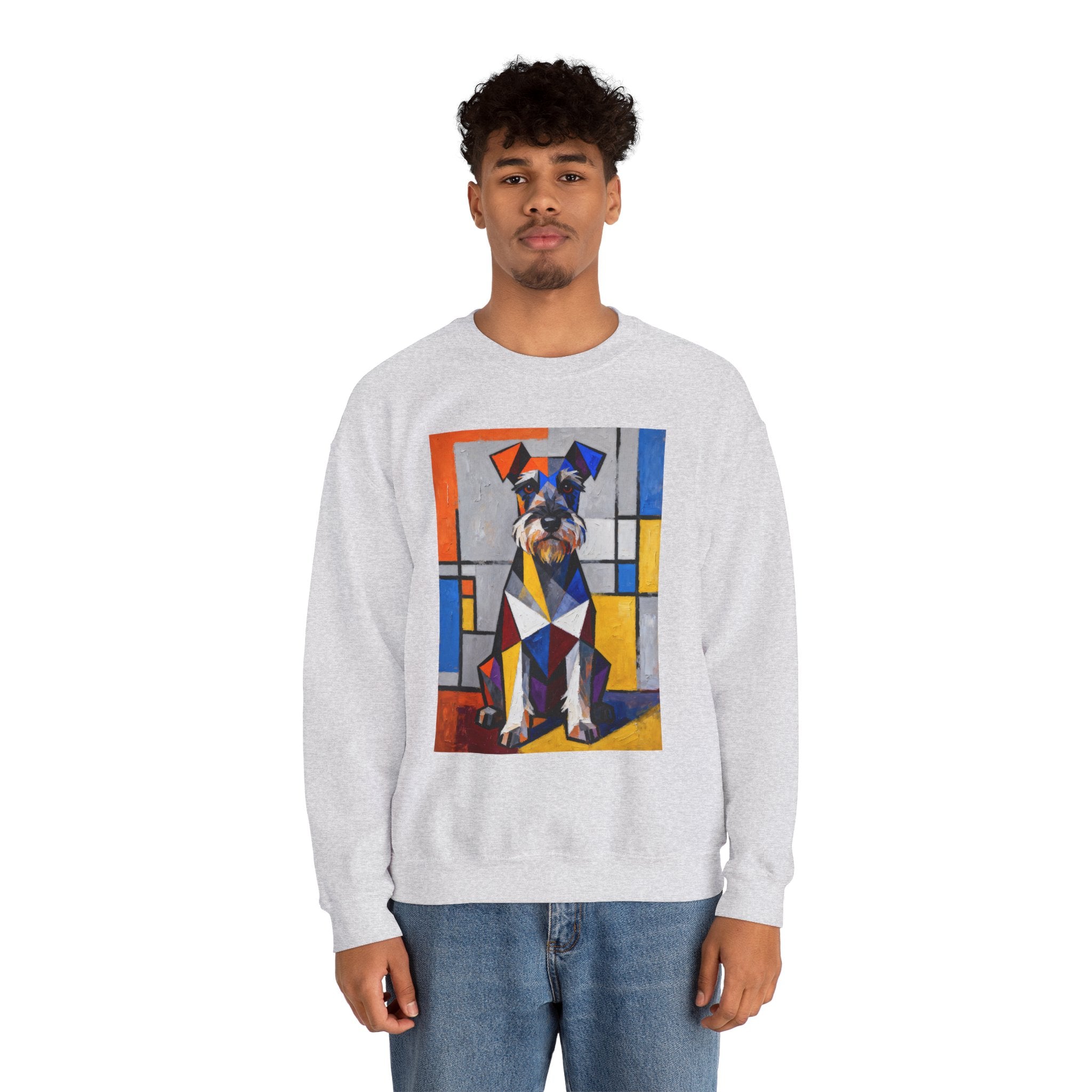 Schnauzer Sweatshirt | Living Work of Art Collection | Cubist Style