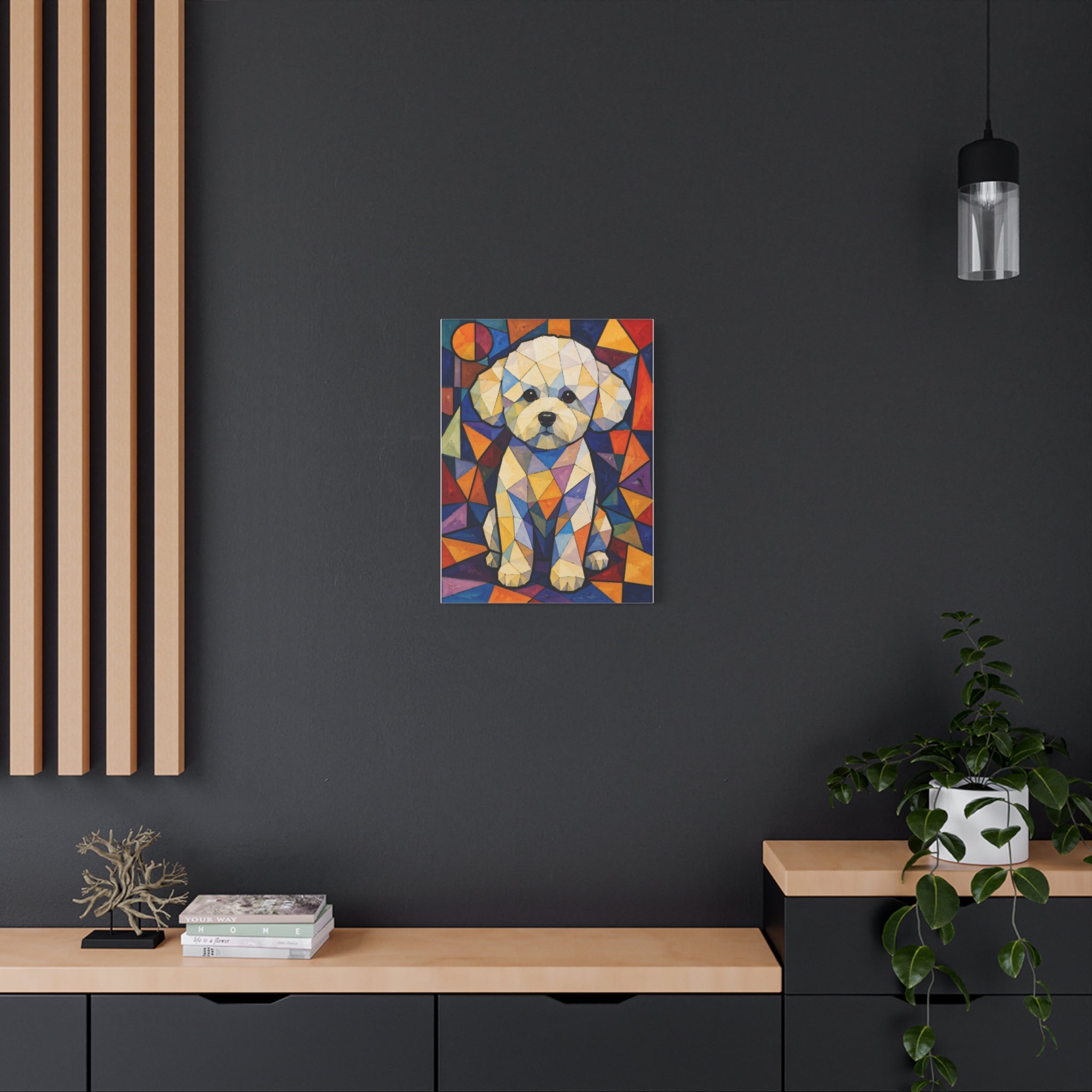Bichon Frise Canvas Wall Art | Living Work of Art Collection | Cubist Style Print