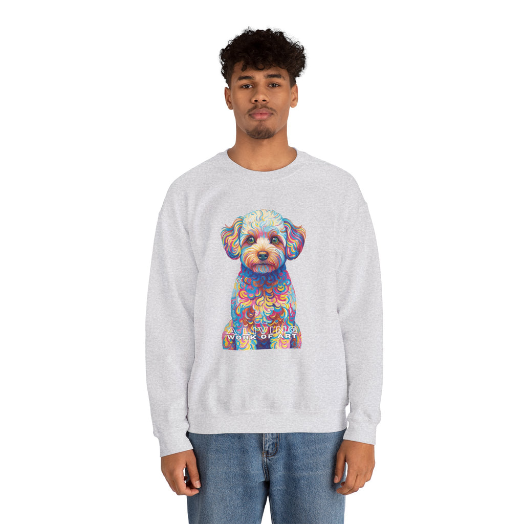 Maltipoo Sweatshirt | Living Work of Art Collection | Pointillism Style