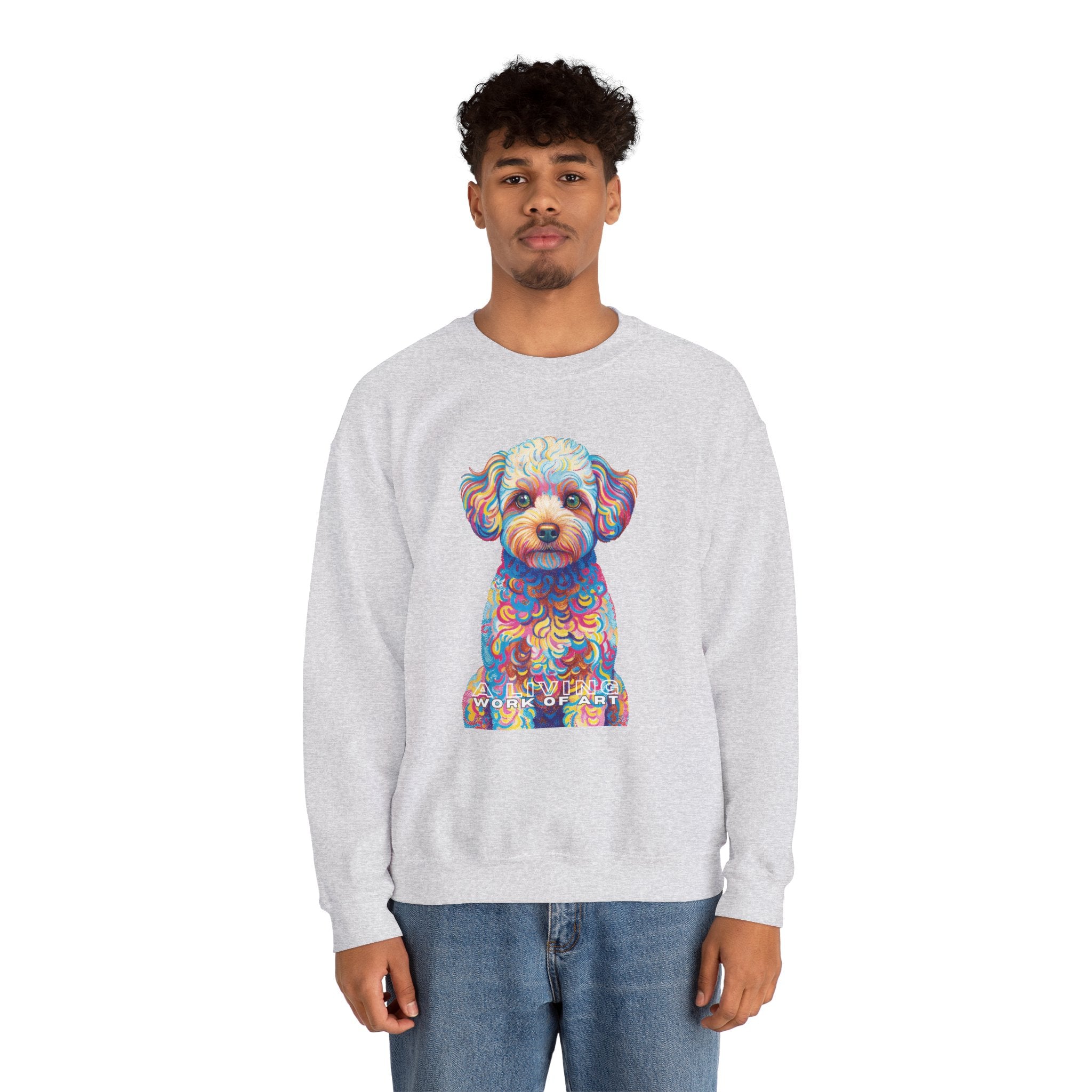 Maltipoo Sweatshirt | Living Work of Art Collection | Pointillism Style