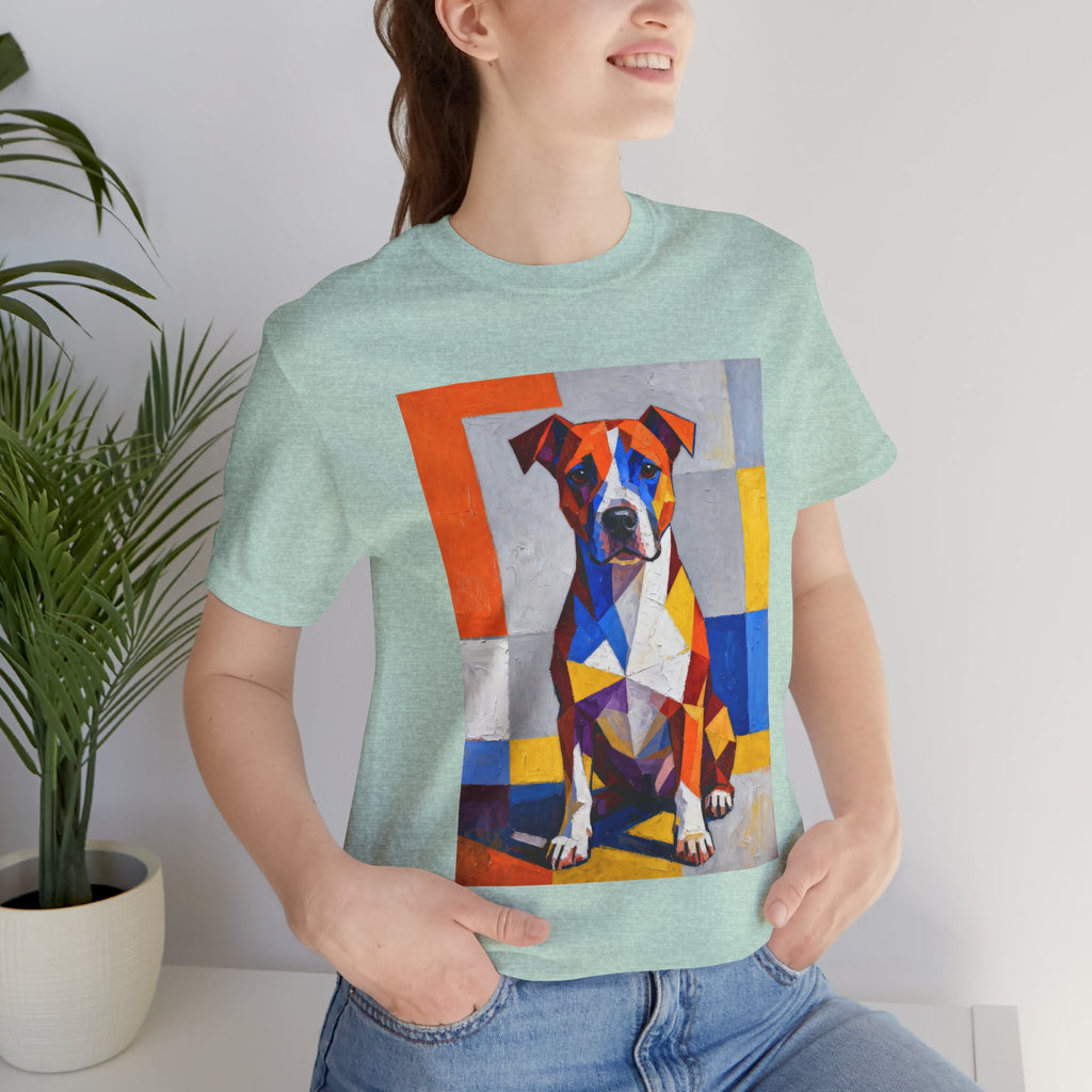 Staffordshire Bull Terrier T Shirt | Living Work of Art Collection | Cubist Style